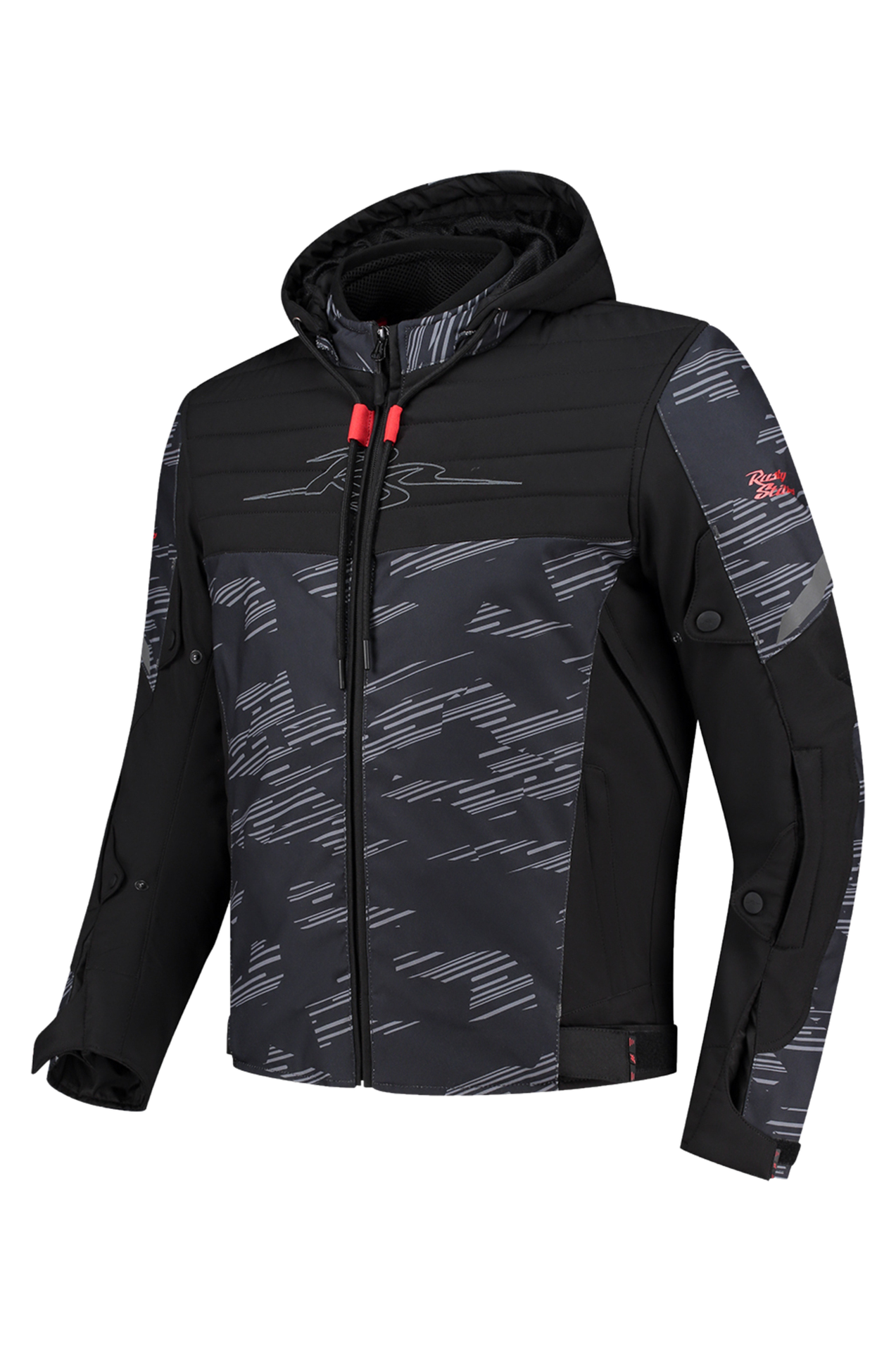 Kurtka Motocyklowa Rusty Stitches Liam Czarny/Szary/CzerwonyM