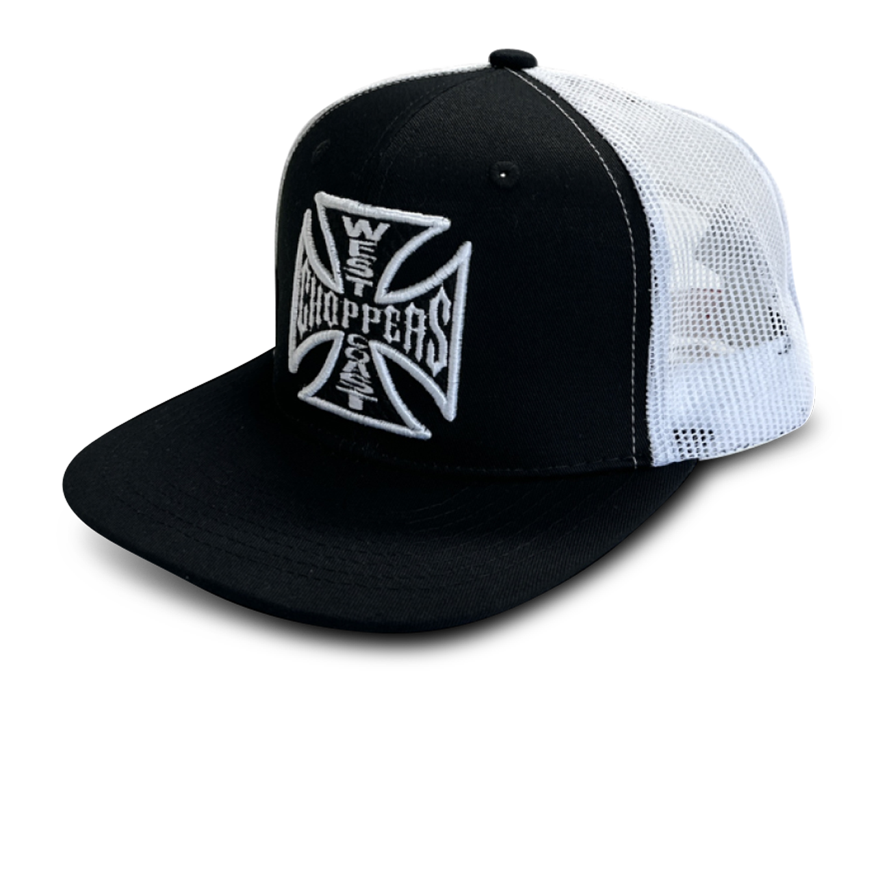 Czapka z Daszkiem West Coast Choppers OG Cross Flatbill Czarny/Złamany BiałyOnesize