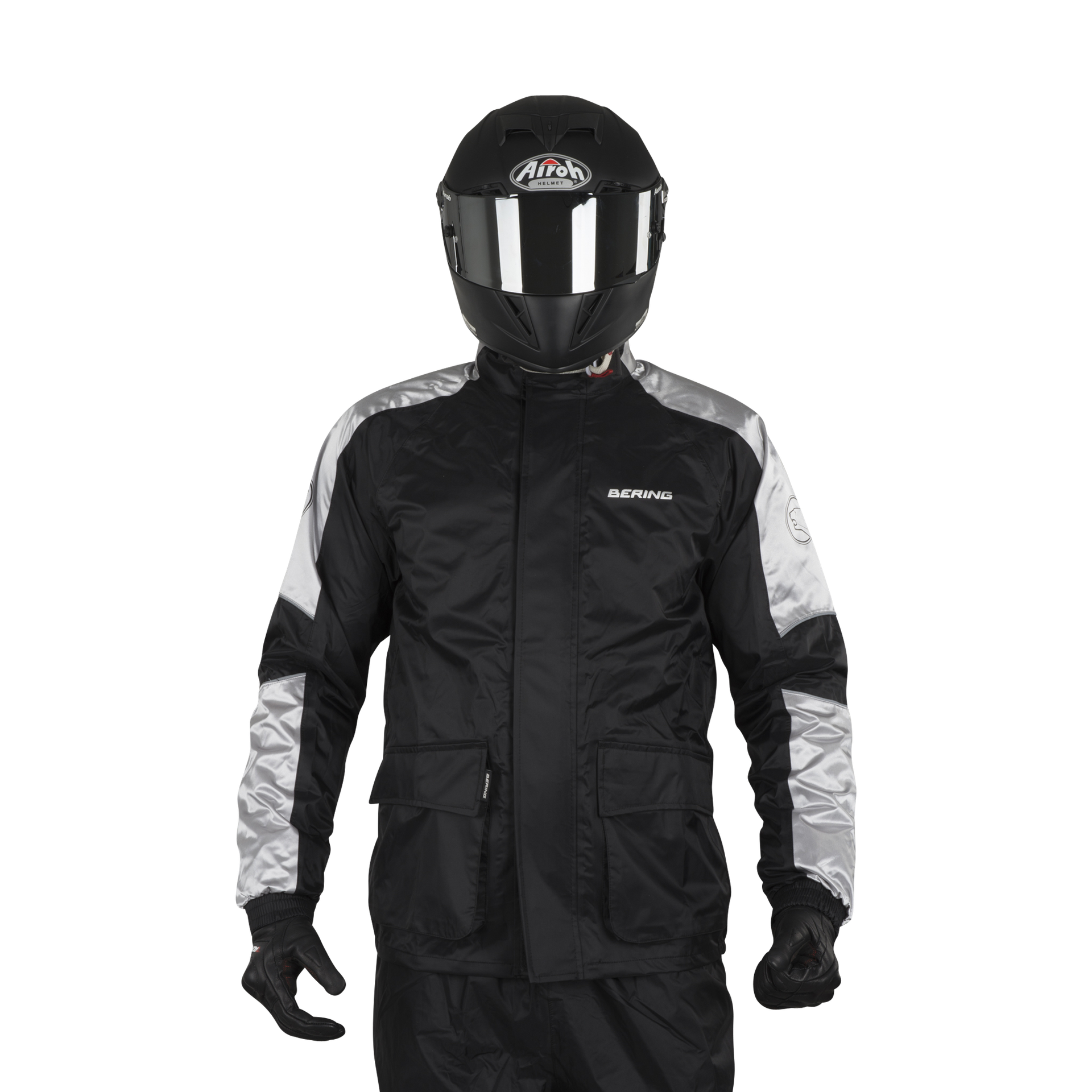 Kurtka przeciwdeszczowa Bering Maniwata Czarny/SrebrnyM