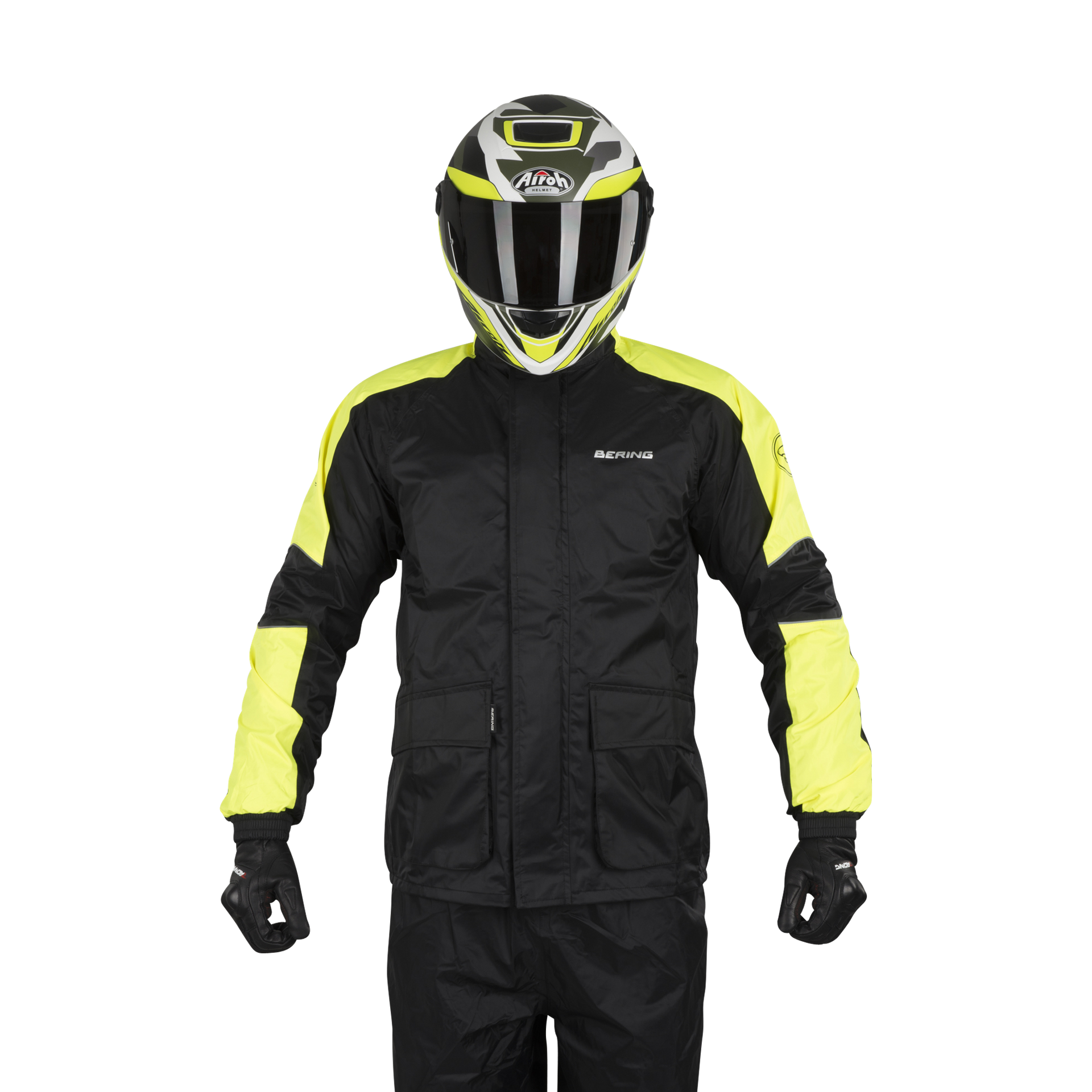 Kurtka przeciwdeszczowa Bering Maniwata Czarny/FluorescencyjnyM