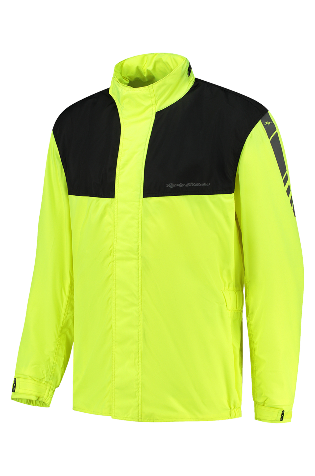 Spodnie Przeciwdeszczowe na Motocykl Rusty Stitches Sander Czarny/Żółty Fluorescencyjny3XL