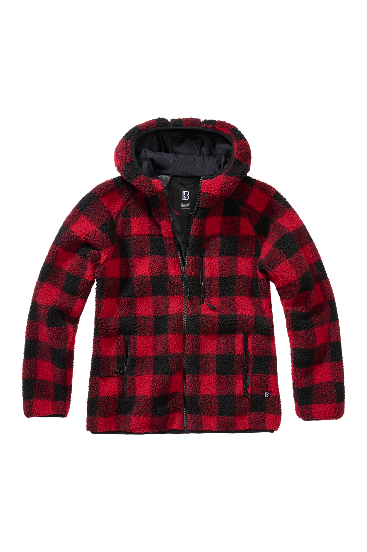 Kurtka Damska Brandit Teddyfleece Kaptur Czerwony/CzarnyXS