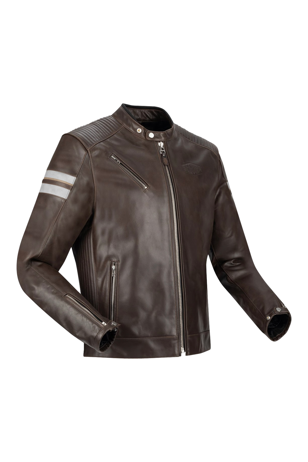 Kurtka MC Segura Romeo Brązowy/Złamany BiałyXXL