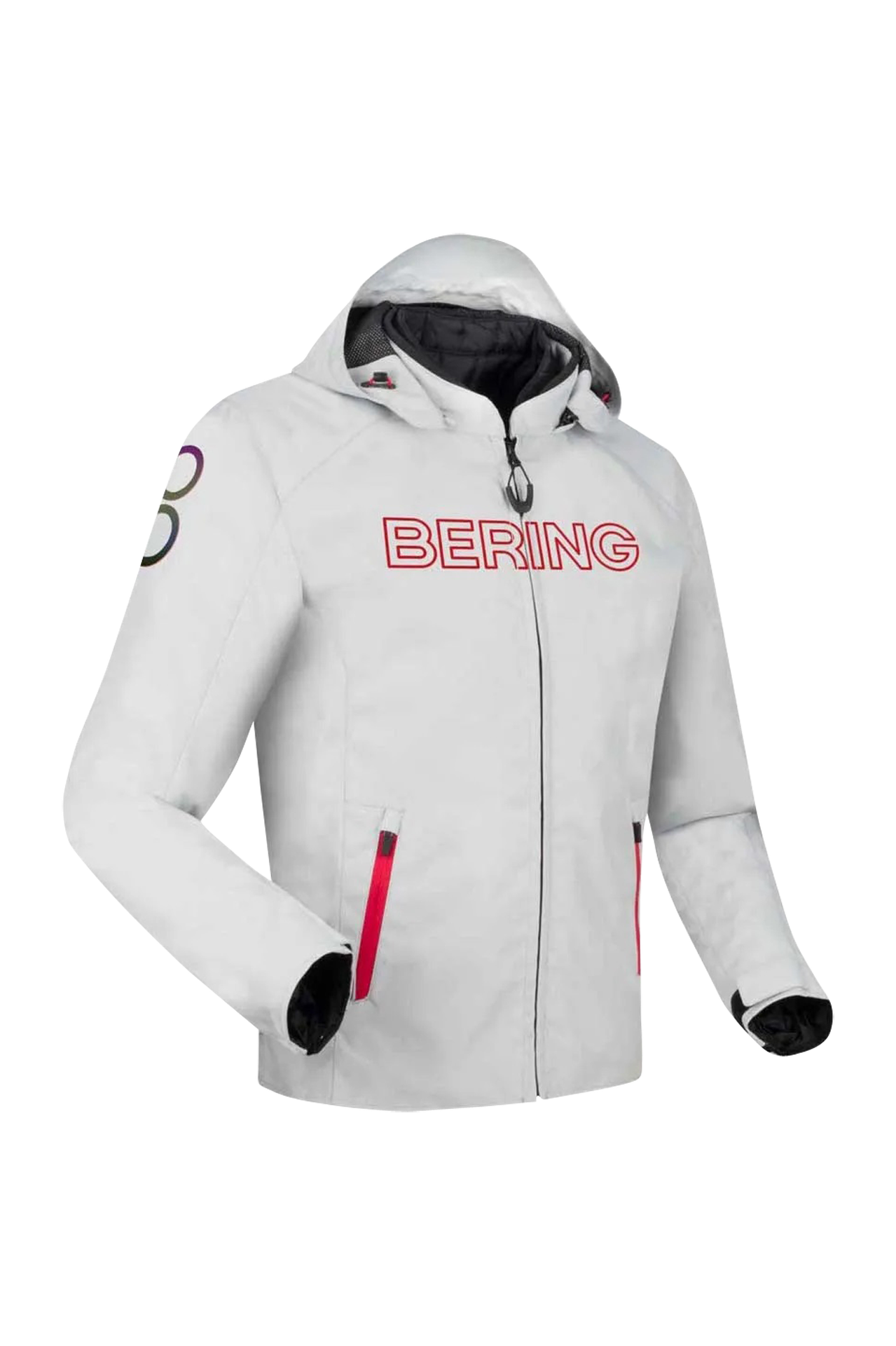 Kurtka MC Bering Warwick Jasnoszary/Czerwony4XL