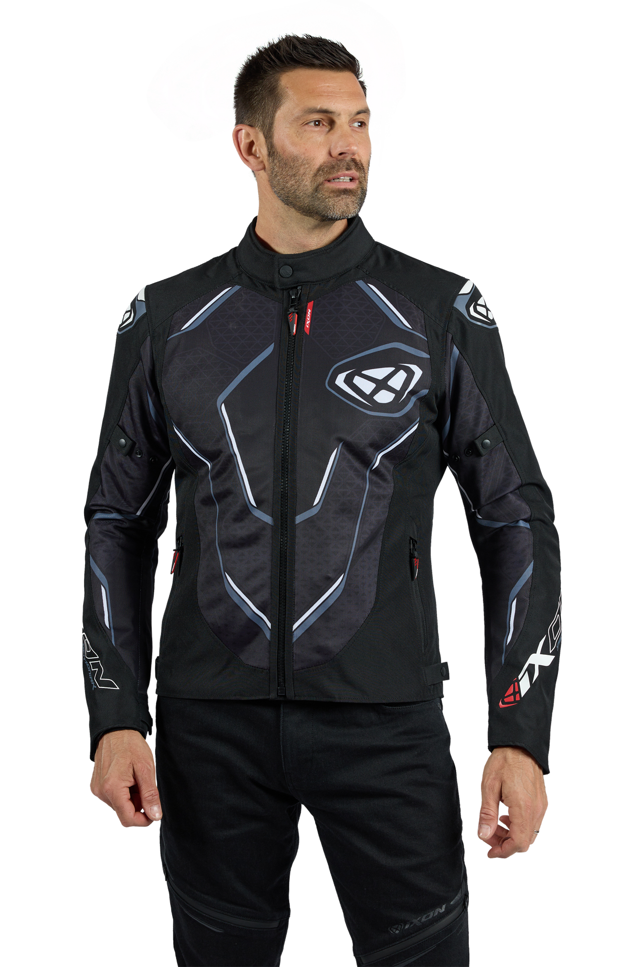 Kurtka Motocyklowa Ixon Demoniak Czarny/Złamany Biały3XL