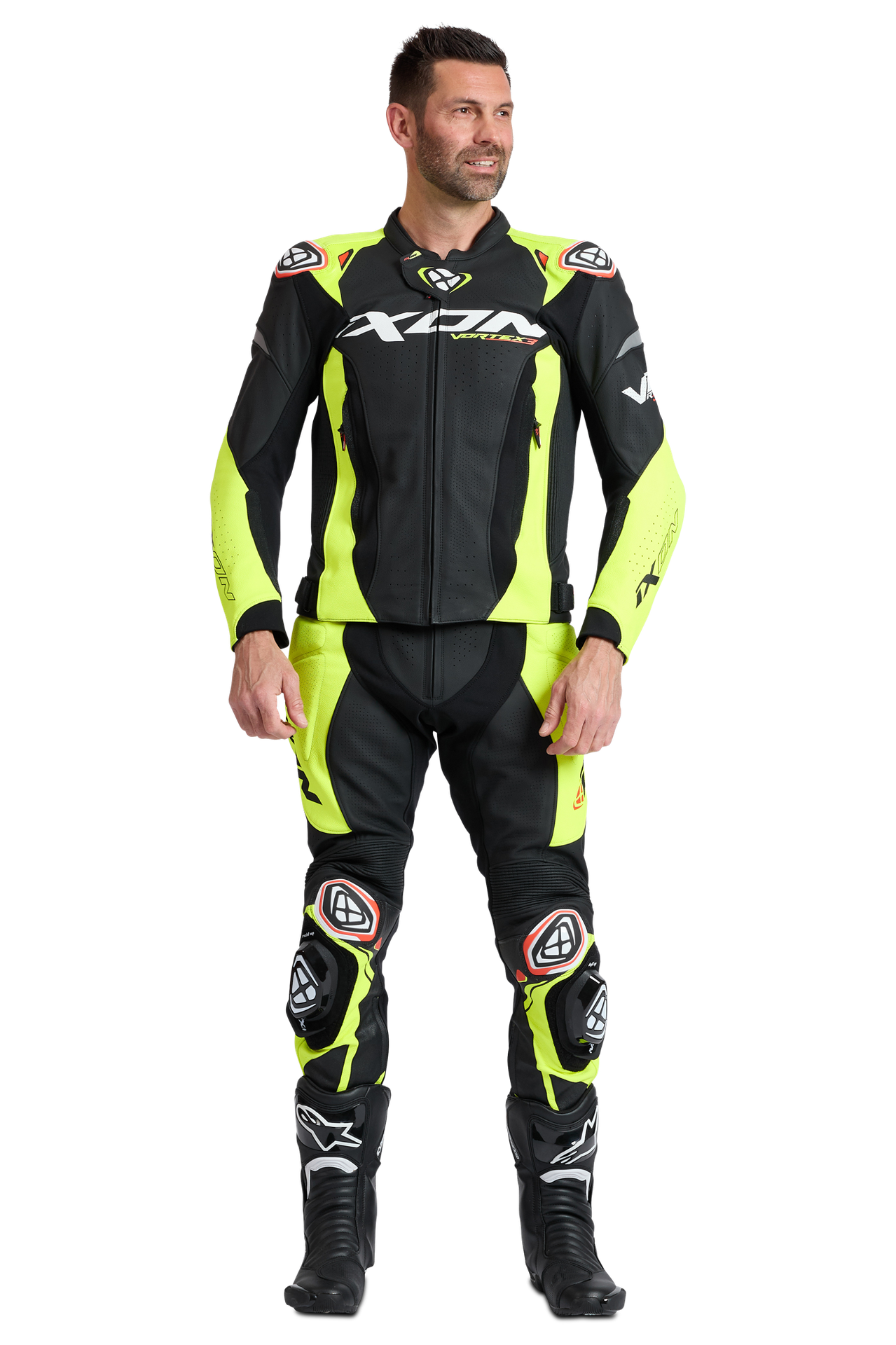 Kurtka Motocyklowa Ixon Vortex 3 Czarny/Neonowy ŻółtyXL