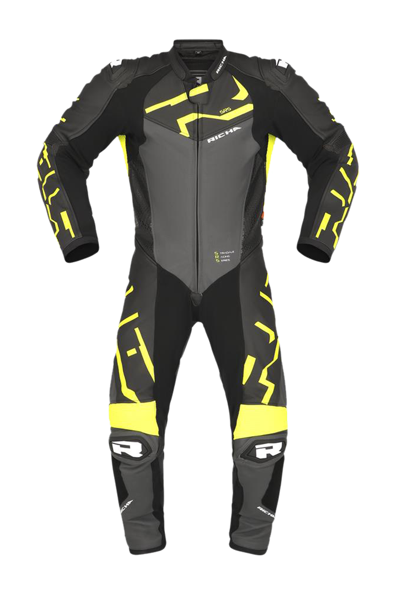 Jednoczęściowy Kombinezon Motocyklowy Richa Stradale GP Szary/Fluorescencyjny Żółty52