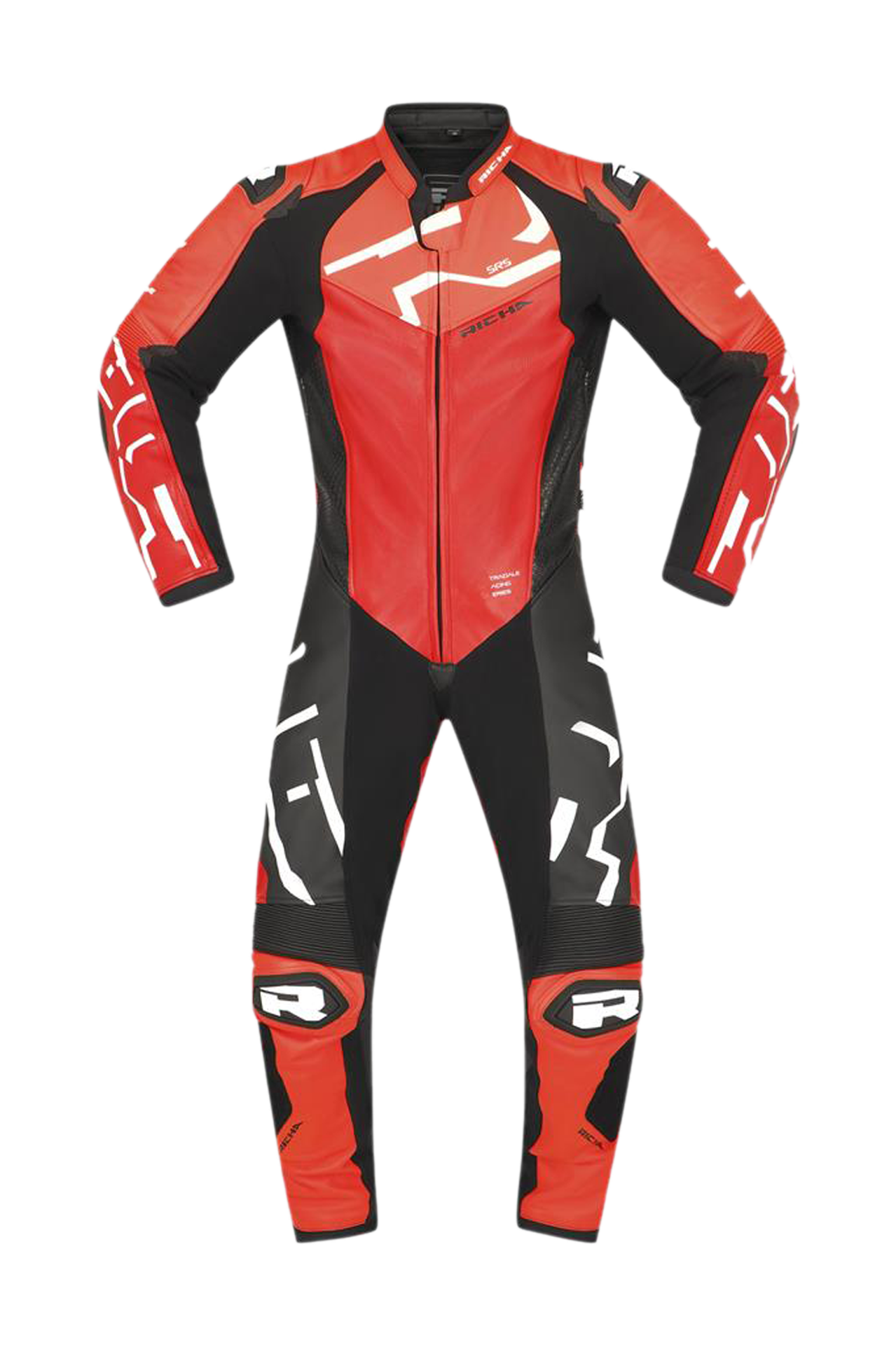 Jednoczęściowy Kombinezon Motocyklowy Richa Stradale GP Neonowy Czerwony/Złamany Biały52