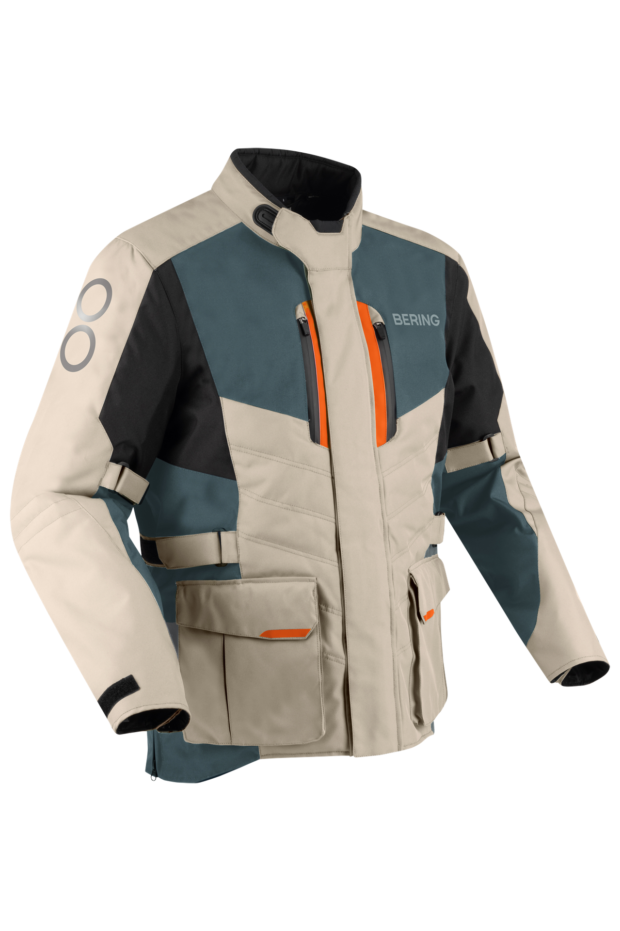 Kurtka Motocyklowa Bering Siberia Beżowy/Szary/PomarańczowyM