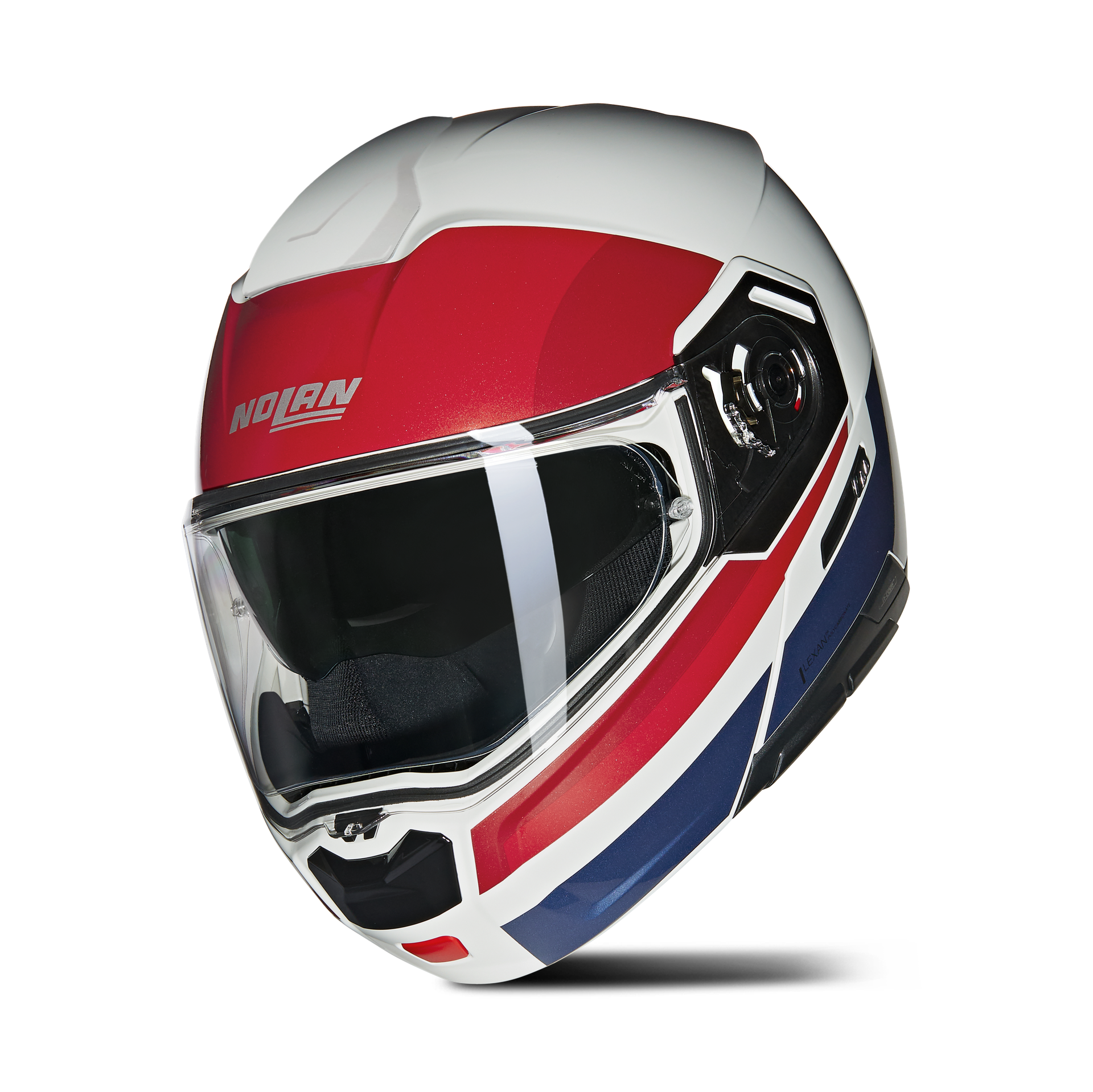 Kask Szczękowy Nolan N90-3 Złamany Biały/Czerwony/NiebieskiL