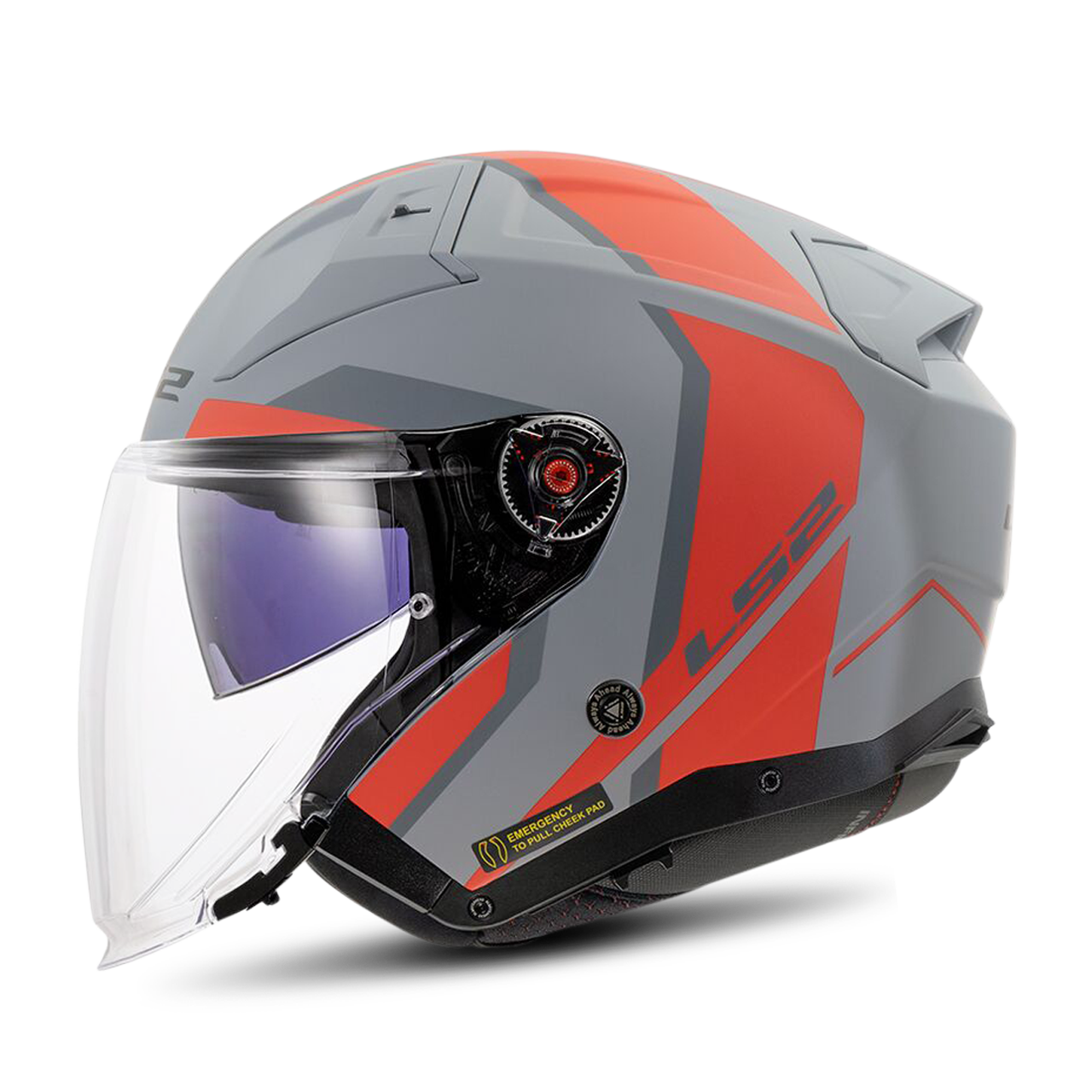 Kask Otwarty LS2 OF603 Infinity II Szary/CzerwonyXXL