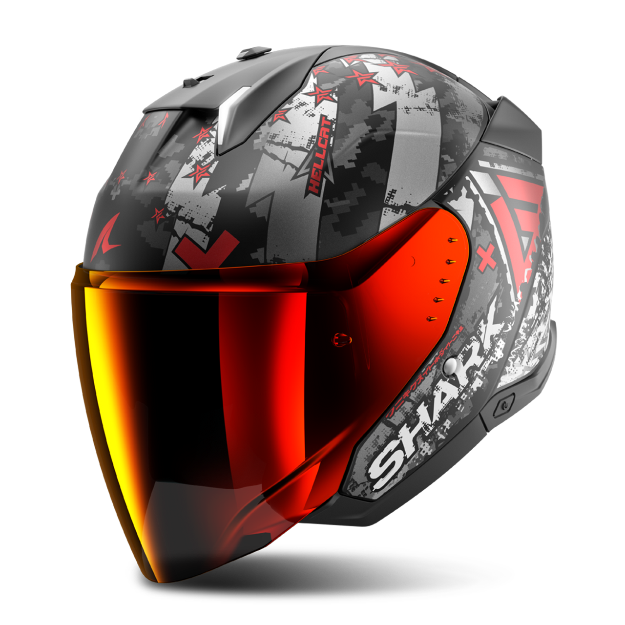Kask Otwarty Shark Skwal i3 Jet Czarny/CzerwonyXS