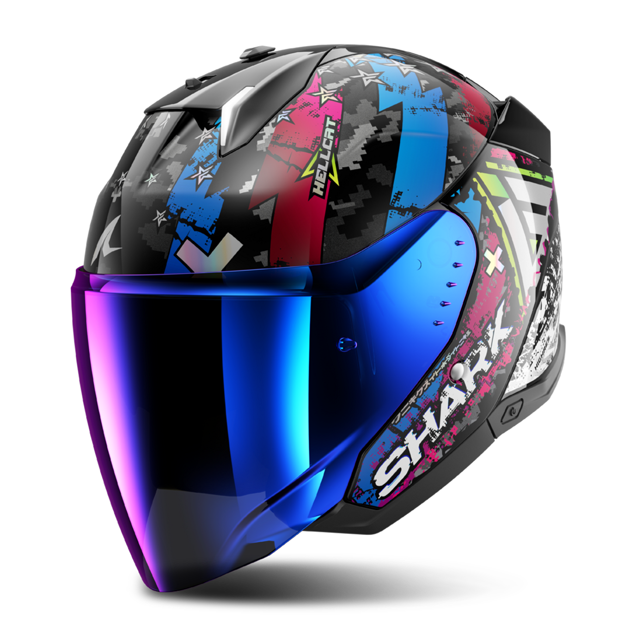 Kask Otwarty Shark Skwal i3 Jet Czarny/NiebieskiL