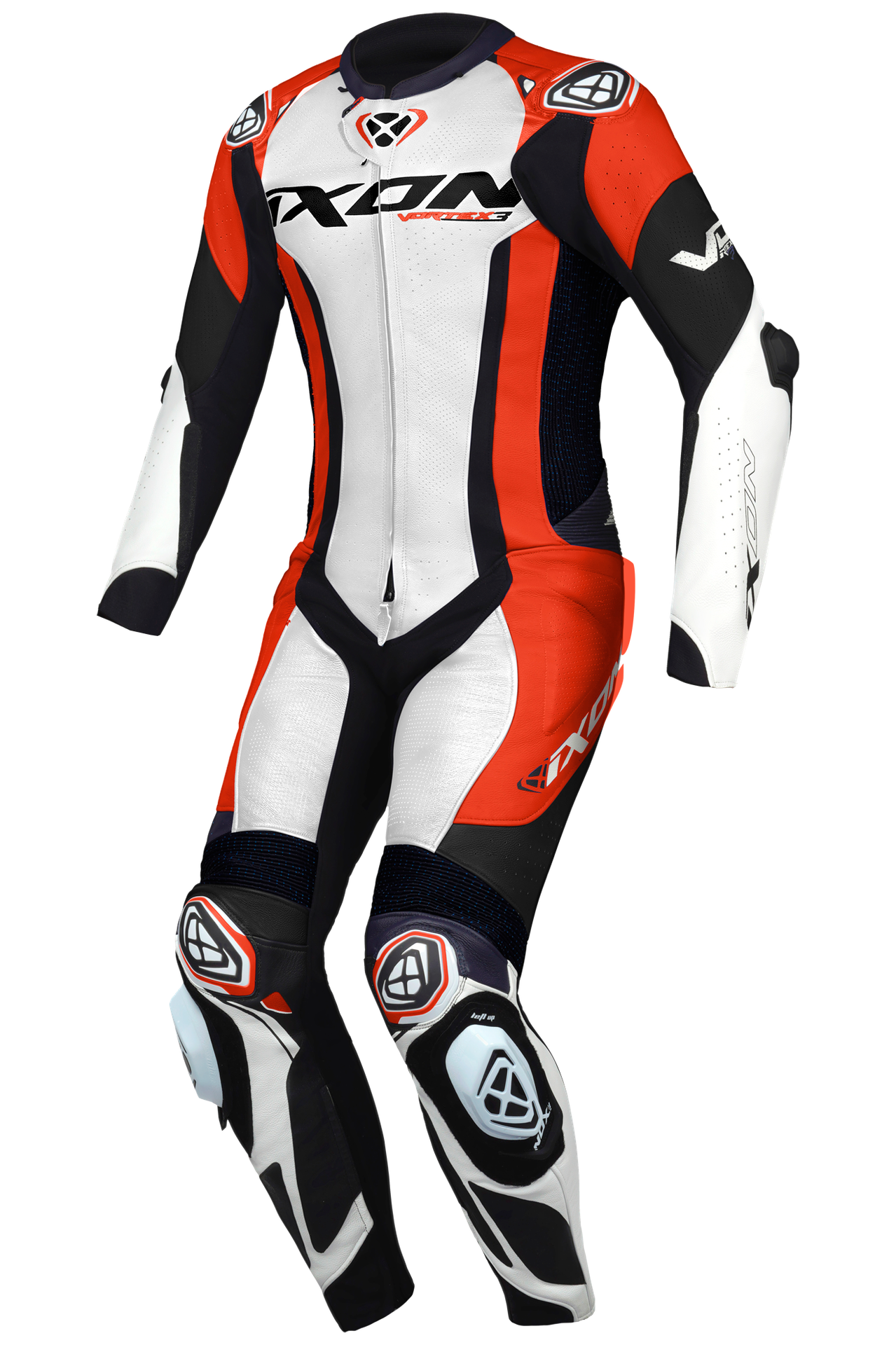 Kombinezon Skórzany Ixon Vortex 3 Złamany Biały/Czarny/CzerwonyXXL