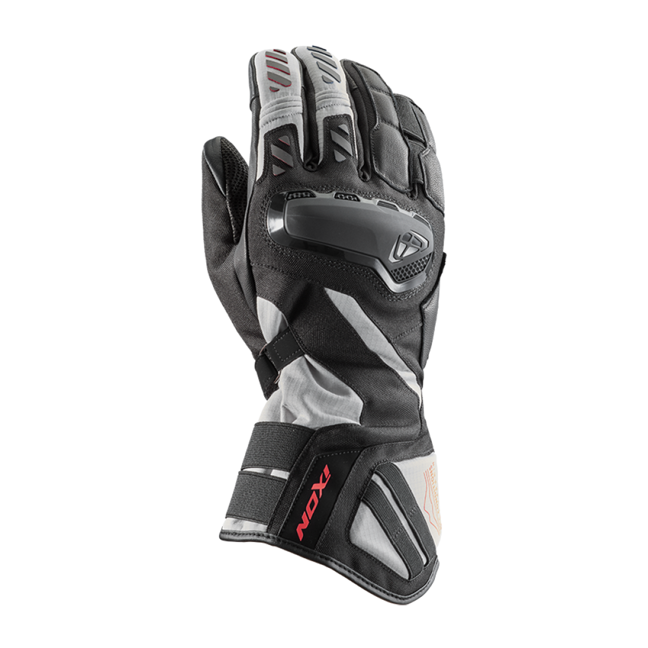 Rękawice Motocyklowe Ixon MS Drakkar Czarny/Szary/CzerwonyXXXL