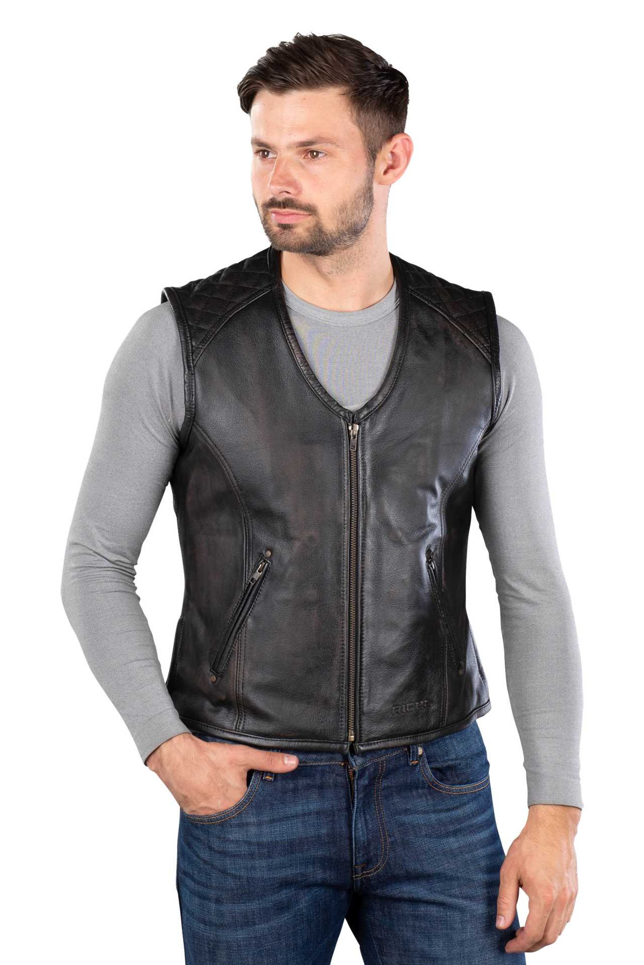 Kamizelka Skórzana Richa Gilet Colt Vintage BrązowyXXL