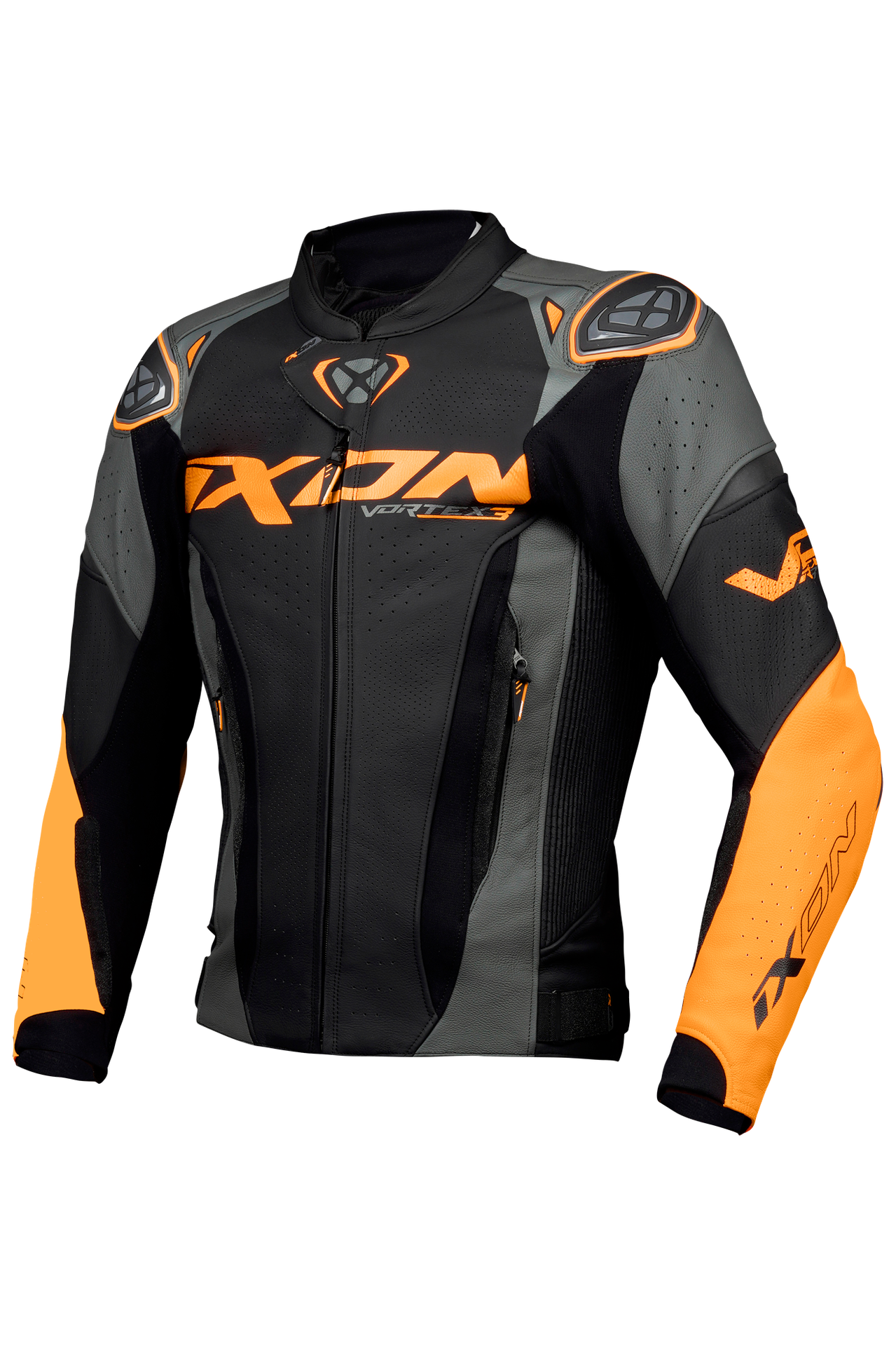 Kurtka Motocyklowa Ixon VORTEX 3 Czarny/Antracyt/PomarańczowyXL