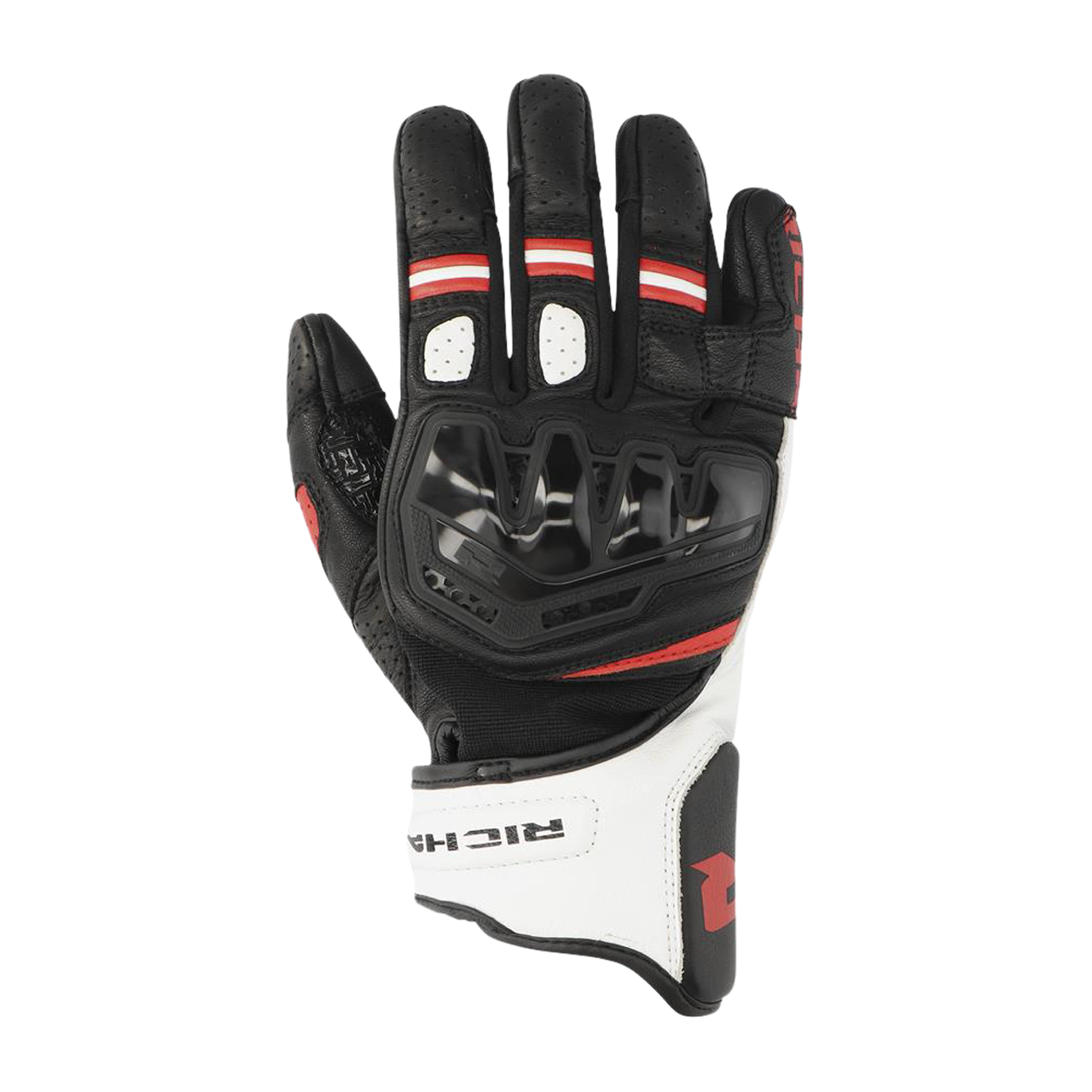 Rękawice Motocyklowe Richa Stradale Stealth Czarny/Złamany Biały/CzerwonyL