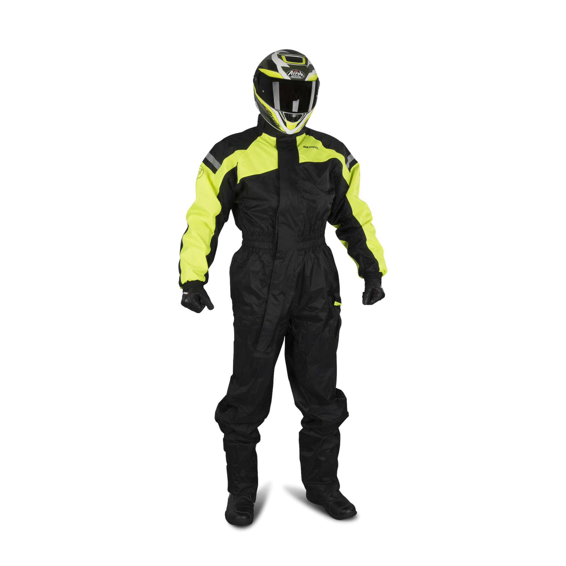 Kombinezon przeciwdeszczowy Bering Iwaki Czarny/Fluorescencyjny4XL