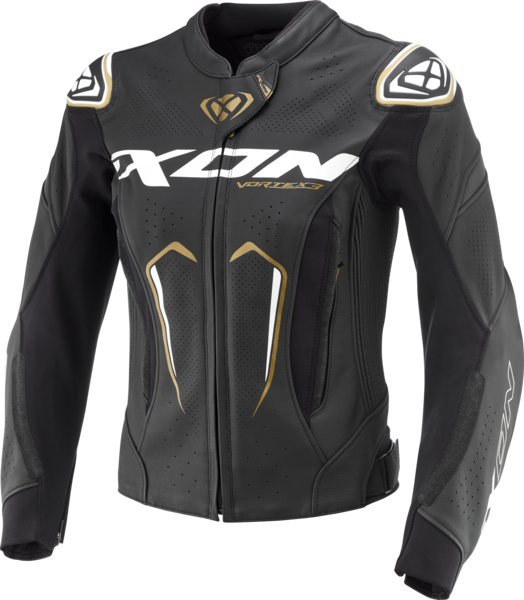 Kurtka Motocyklowa Ixon Vortex 3 Damska Czarny/Biały/ZłotyL