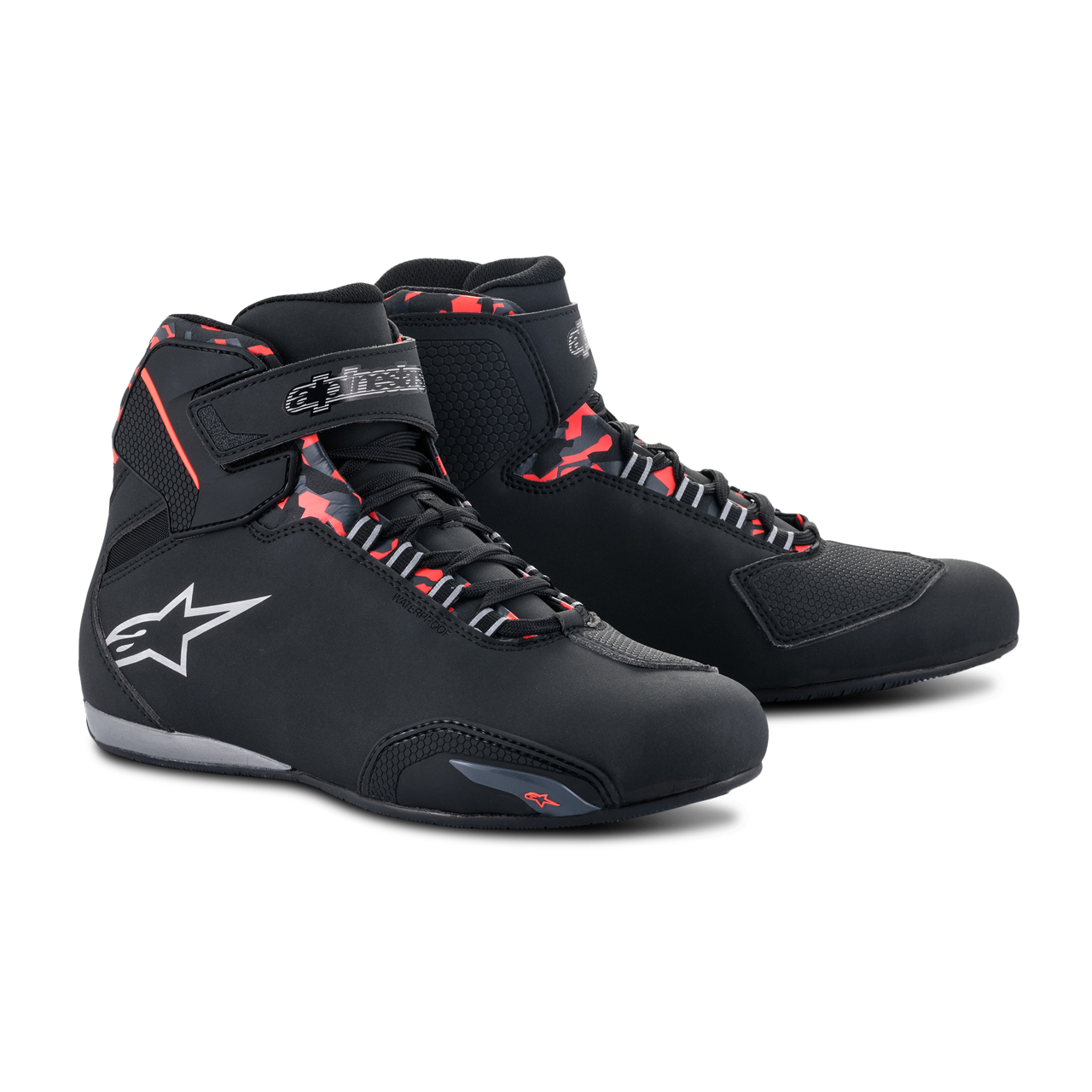 Buty Motocyklowe Alpinestars Sektor WP Czarny/Szary/Czerwony Fluorescencyjny43,5