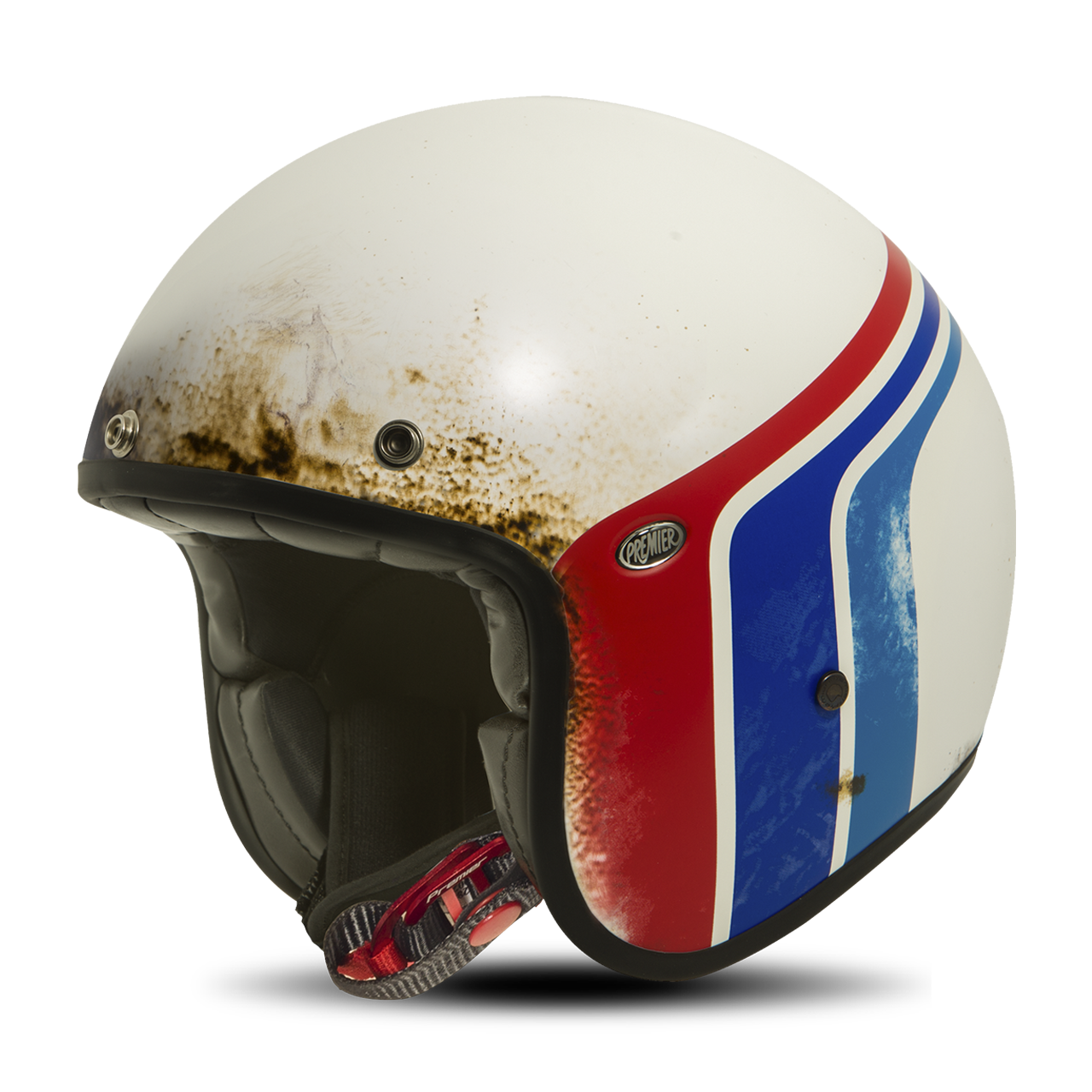 Kask Otwarty Premier LE Petit Classic U9 BM Złamany Biały/Czerwony/NiebieskiS