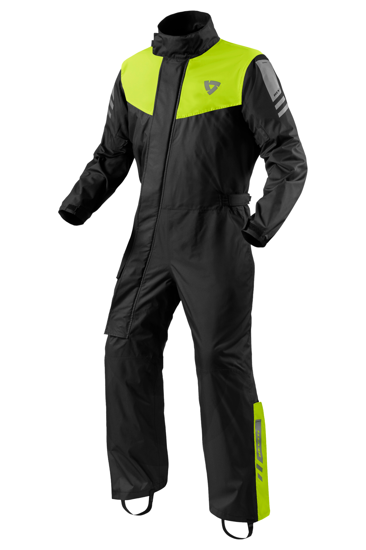Kombinezon Przeciwdeszczowy Rev'It! Pacific 4 H2O Motocyklowy Czarny/Neonowy ŻółtyXXL
