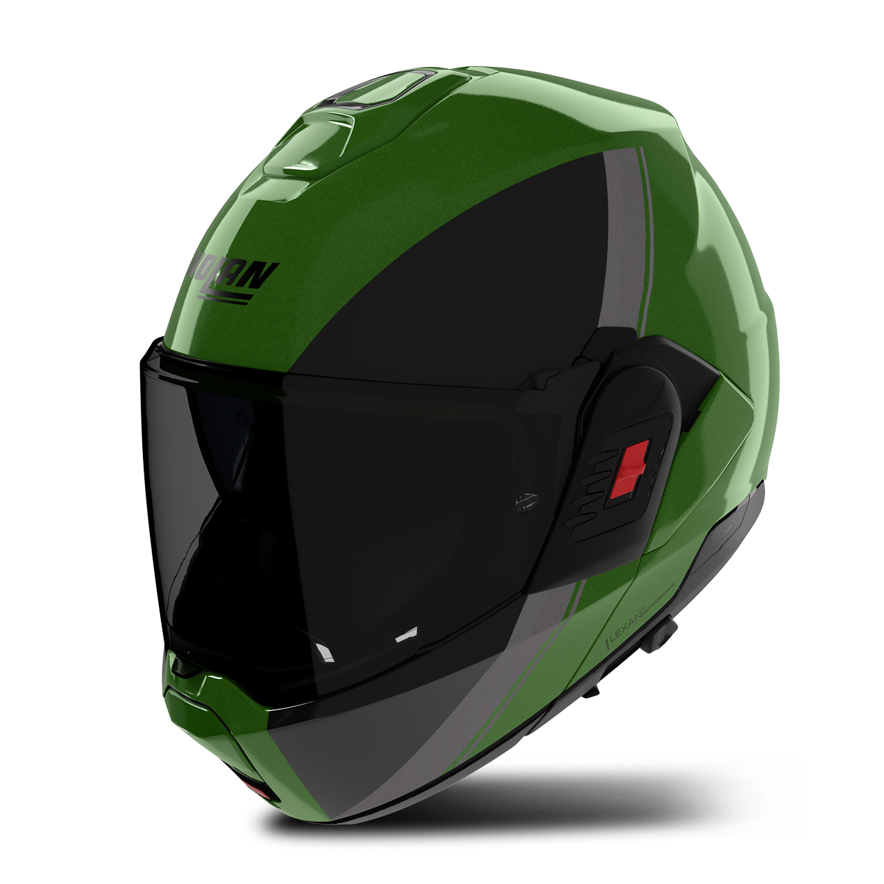 Kask Szczękowy Nolan N120-1 Verniciatura Zielony Metal/Czarny/Szary BłyszczącyXL