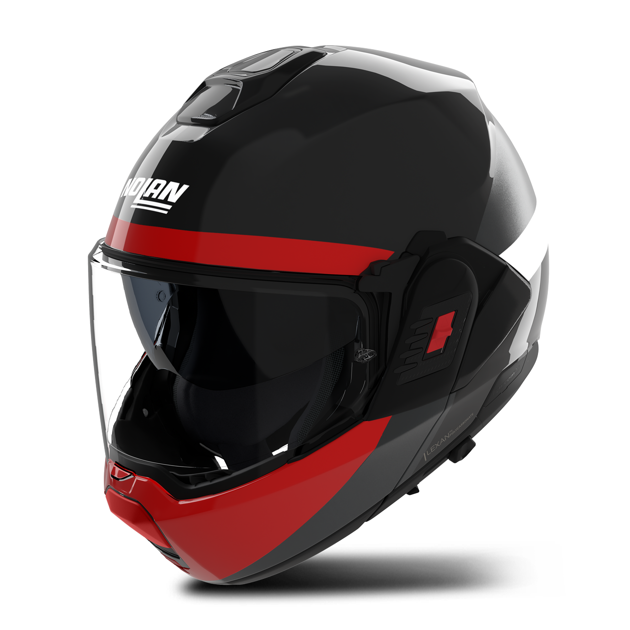 Kask Szczękowy Nolan N-120-1 Blocco Szary Lava/Czarny/Czerwony MatowyS