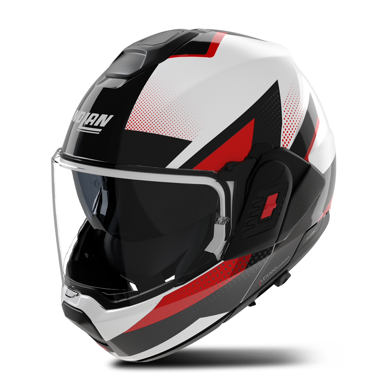 Kask Szczękowy Nolan N-120-1 Ciclone Biały/Czarny/Czerwony MetalXL