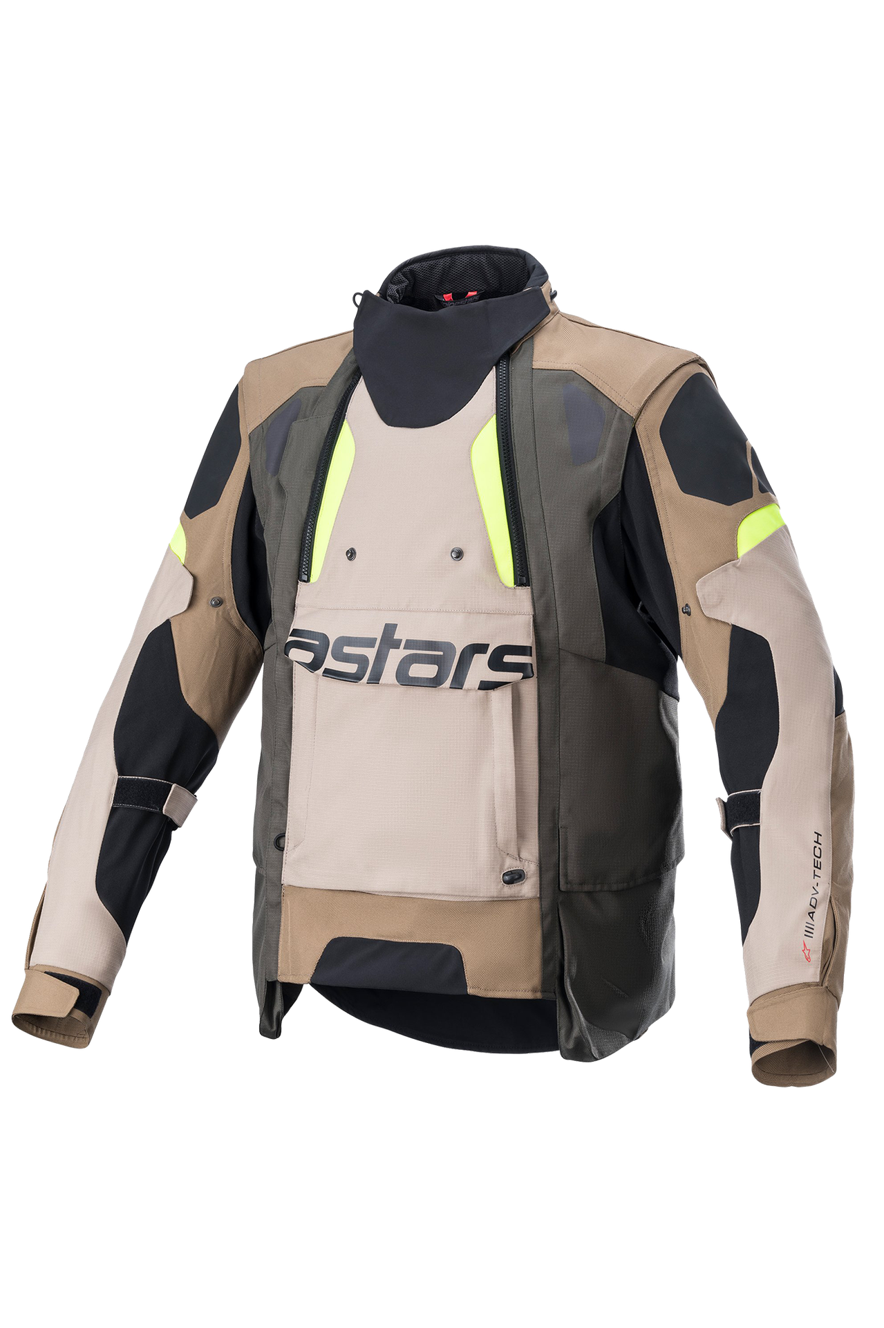 Kurtka Motocyklowa Alpinestars Halo Drystar Ciemny Khaki/Piaskowy/Żółty Fluorescencyjny4XL