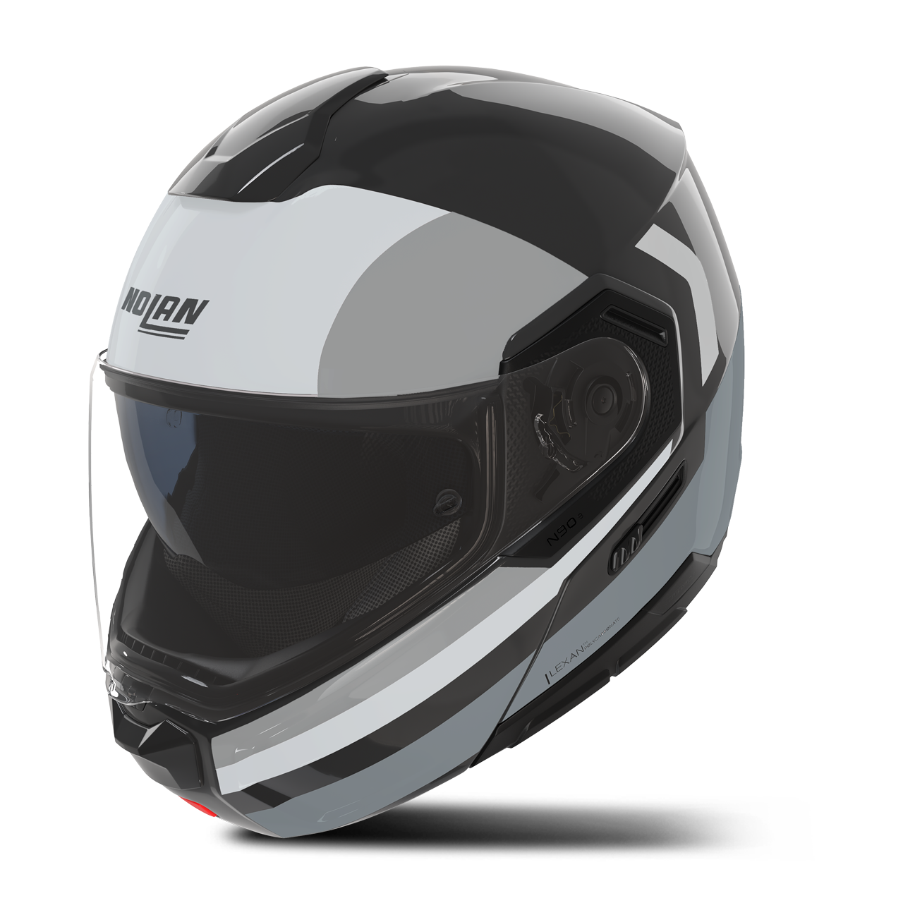 Kask Szczękowy Nolan N90-3 06 Roboto Czarny/Silver/Szary błyszczącyXXL