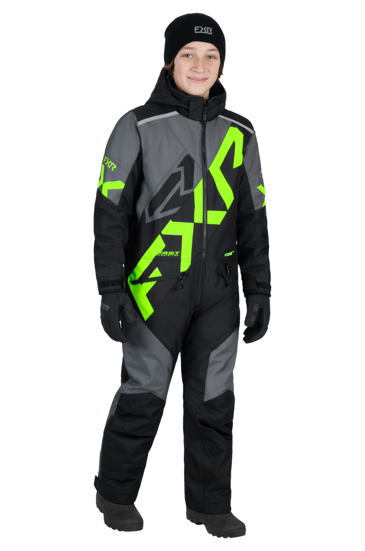 Kombinezon Jednoczęściowy FXR Cold Cross CX 26 Dziecięcy Czarny/Ciemnoszary/Limonkowy14