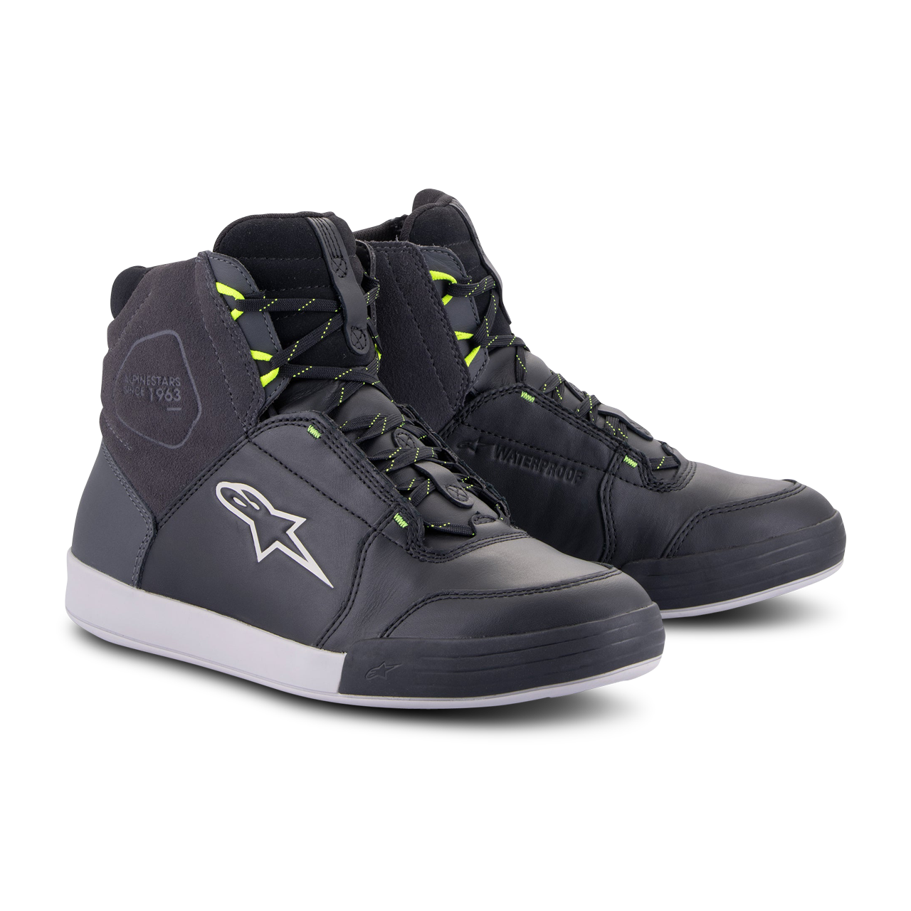 Buty Motocyklowe Alpinestars Chrome Waterproof Gum Czarny/Ciemnoszary/Żółty fluorescencyjny44