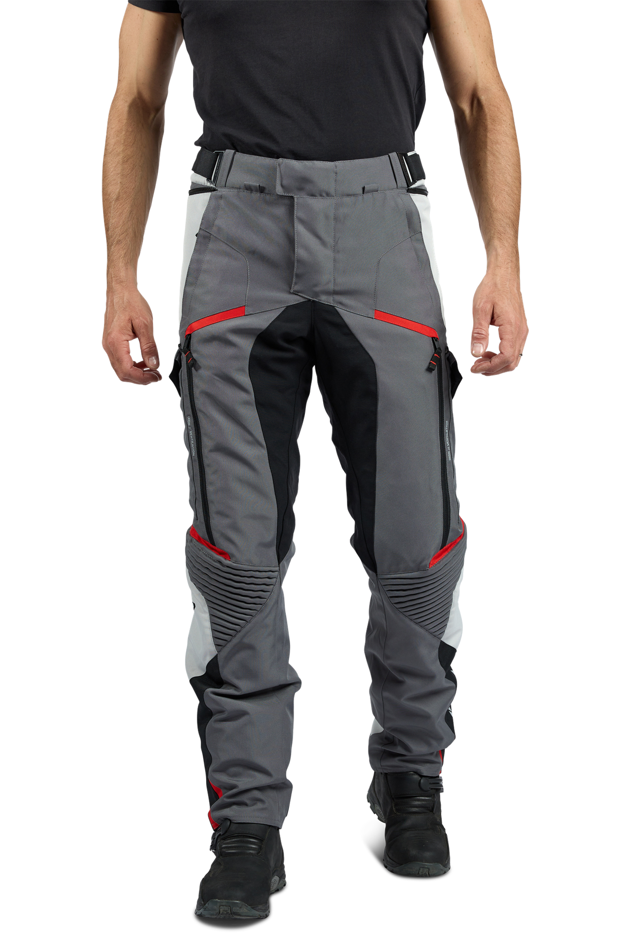 Spodnie Motocyklowe Ixon Midgard Szary/Czarny/Czerwony3XL