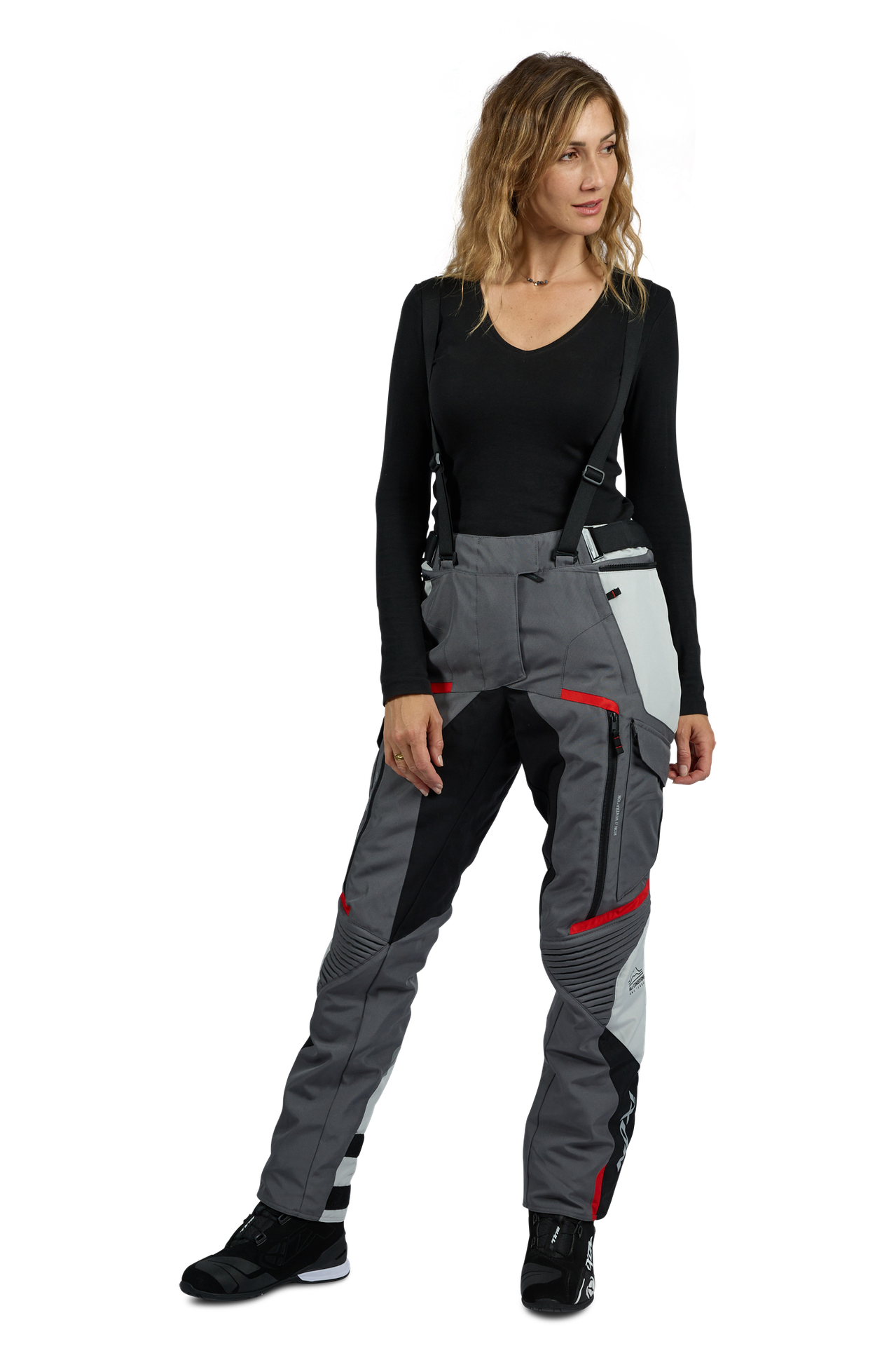 Spodnie Motocyklowe Ixon Midgard PT Damskie Szary/Czarny/Czerwony3XL