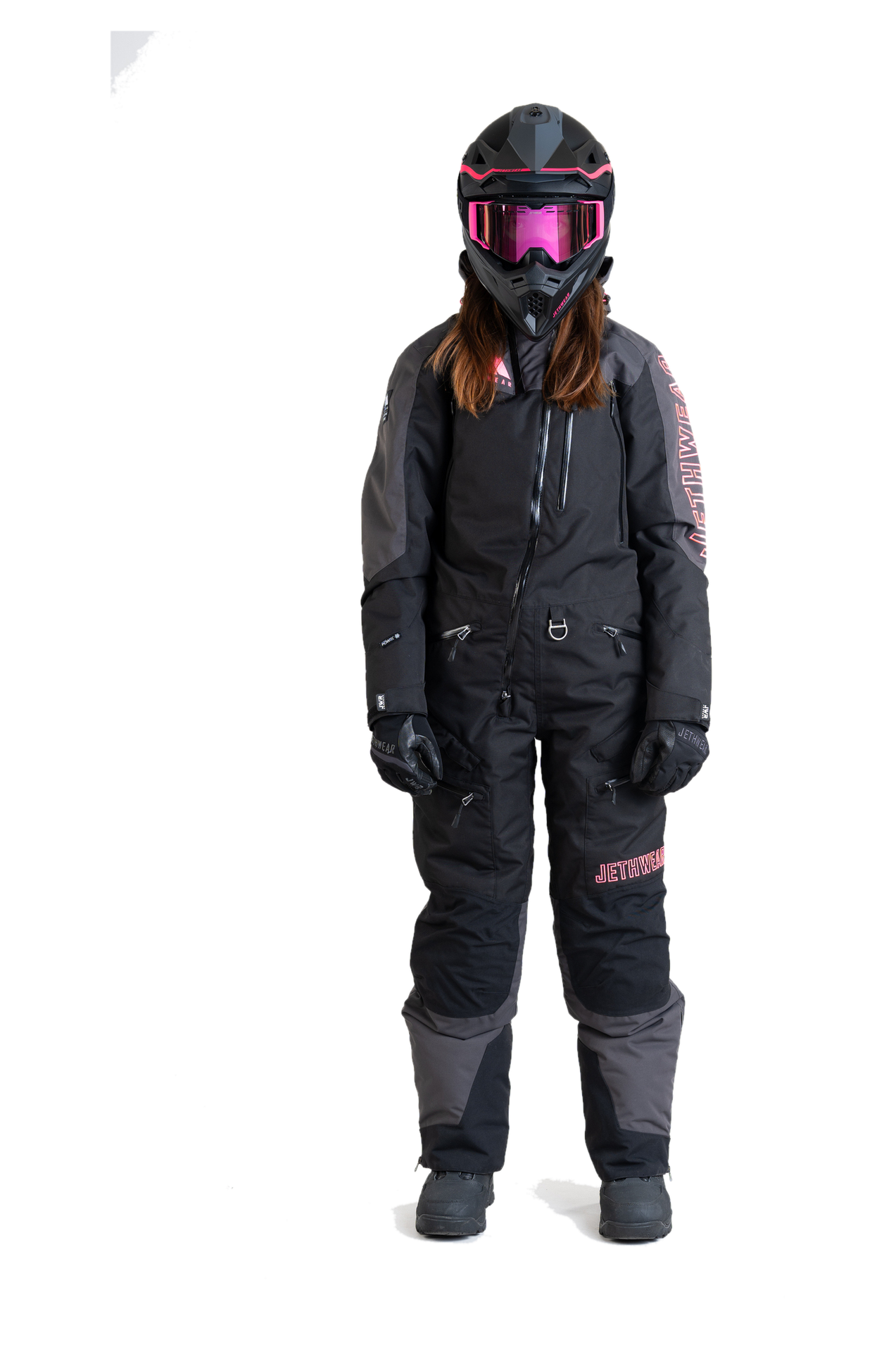 Kombinezon Jednoczęściowy Jethwear The One V2 (2025) 180g Damski Czarny Iron/RóżowyM