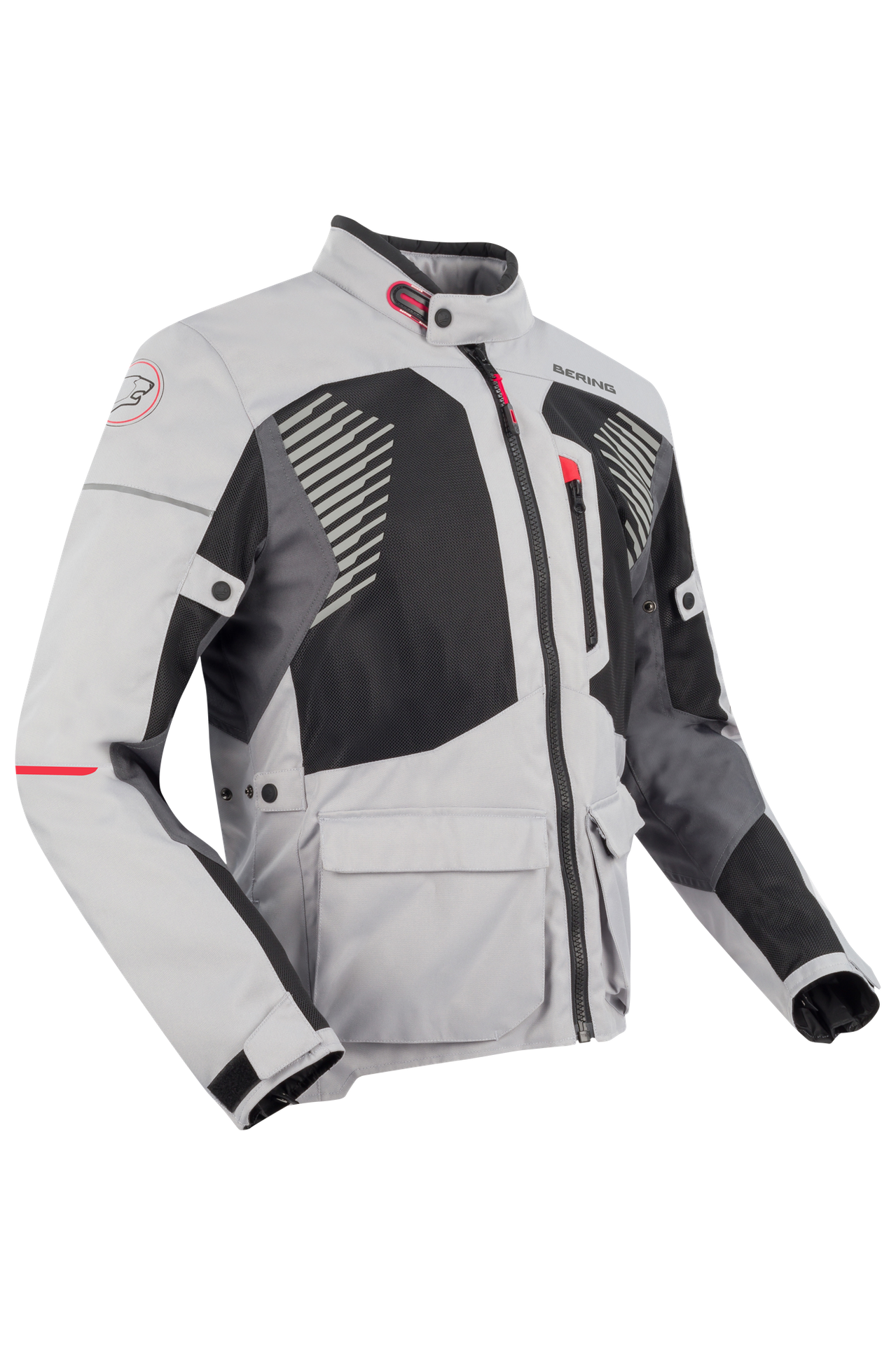 Kurtka Motocyklowa Bering Bakundu Szary/Czarny/CzerwonyXL