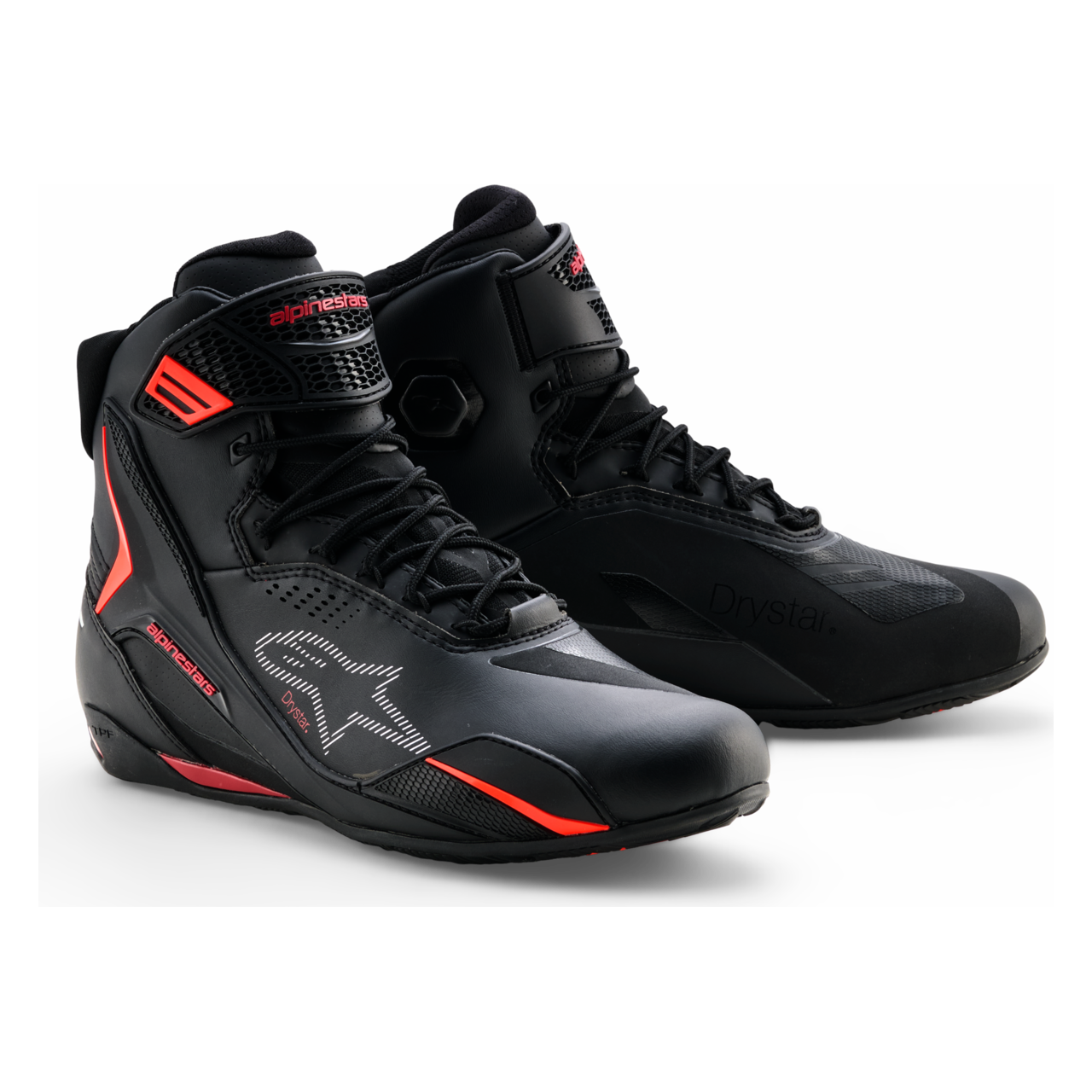 Buty Motocyklowe Alpinestars Faster-4 Drystar Czarny/Fluorescencyjny czerwony45,5