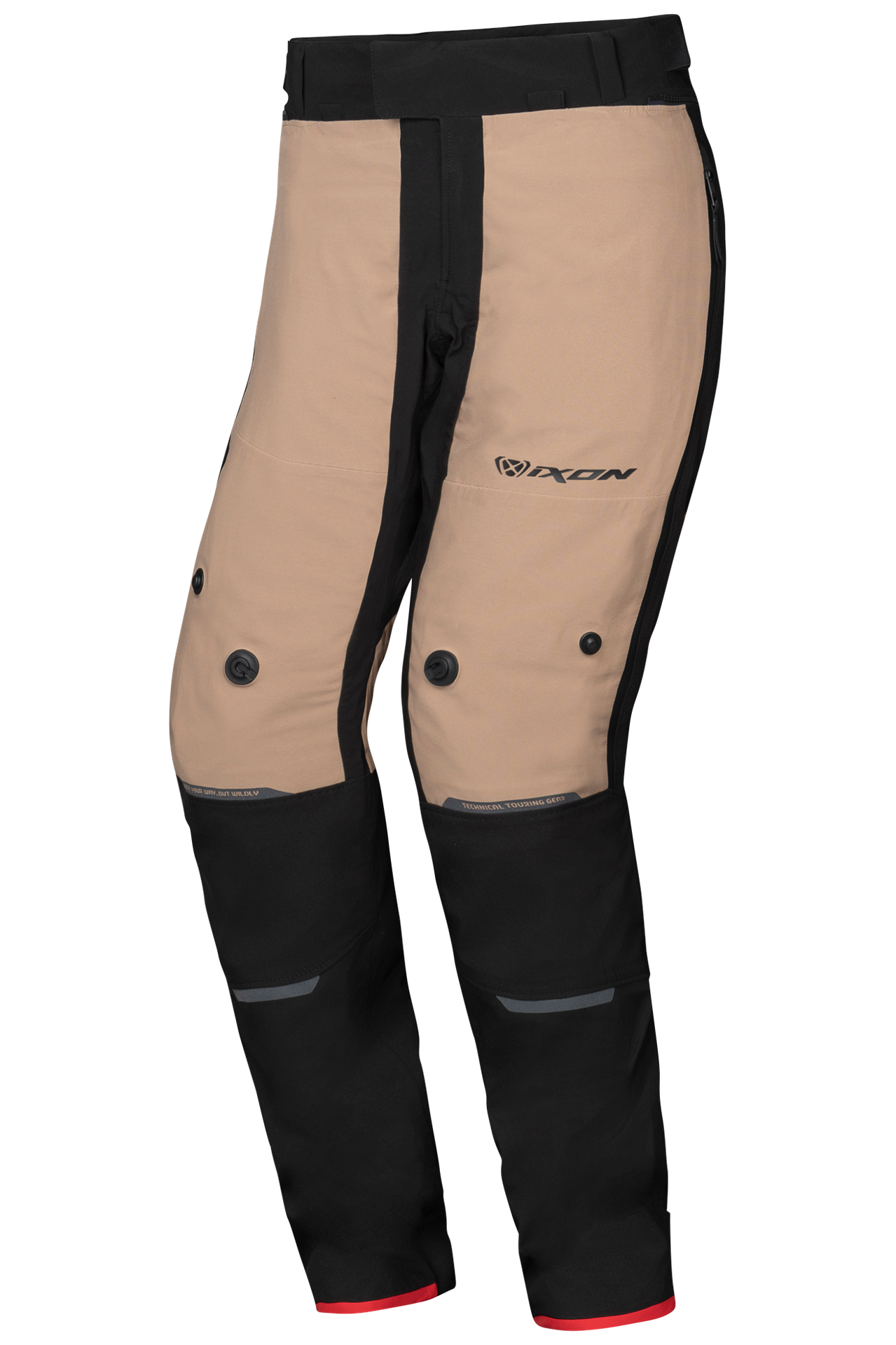 Spodnie Motocyklowe Ixon M-SKD Piaskowy/Czarny/Czerwony3XL
