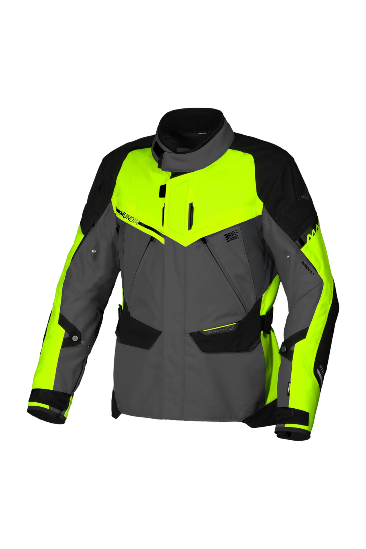 Kurtka Motocyklowa Macna Mundial Zielony/ŻółtyXXL