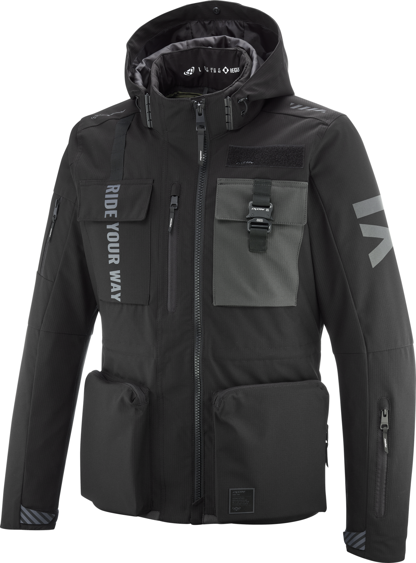 Kurtka Motocyklowa Ixon Darkrise Czarny/AntracytowyL