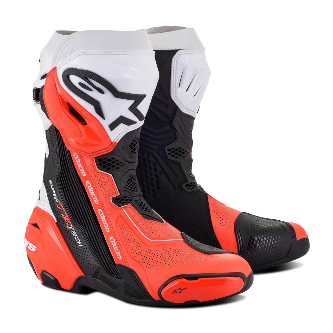 Buty Motocyklowe Alpinestars Supertech R Czarny/Złamany Biały/Czerwony Fluorescencyjny46