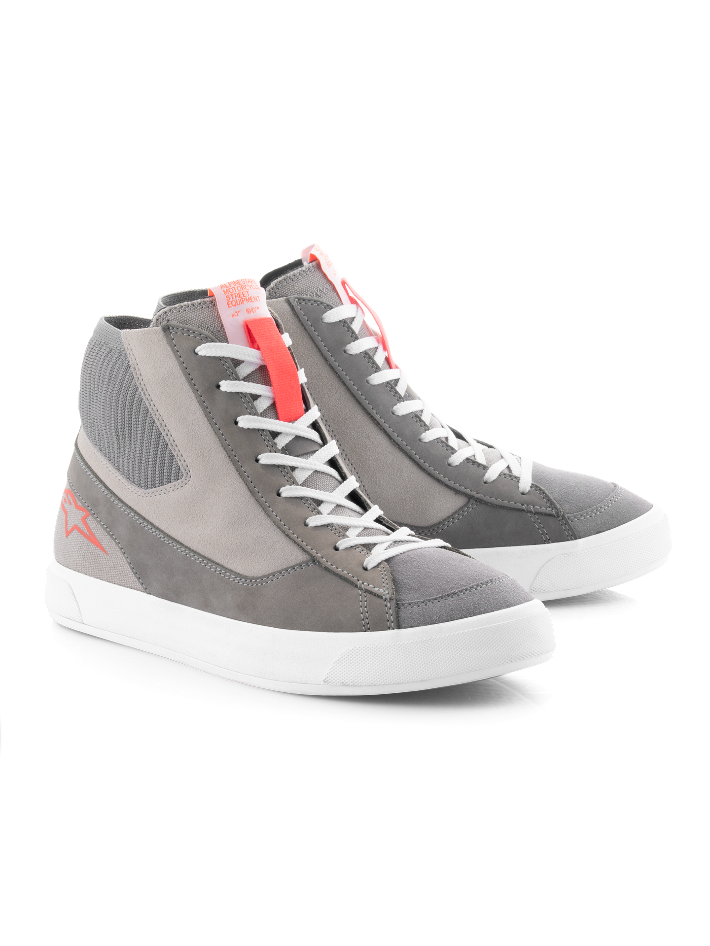 Buty Motocyklowe Alpinestars Stated Jasnoszary/Czerwony Fluorescencyjny/Złamany Biały45
