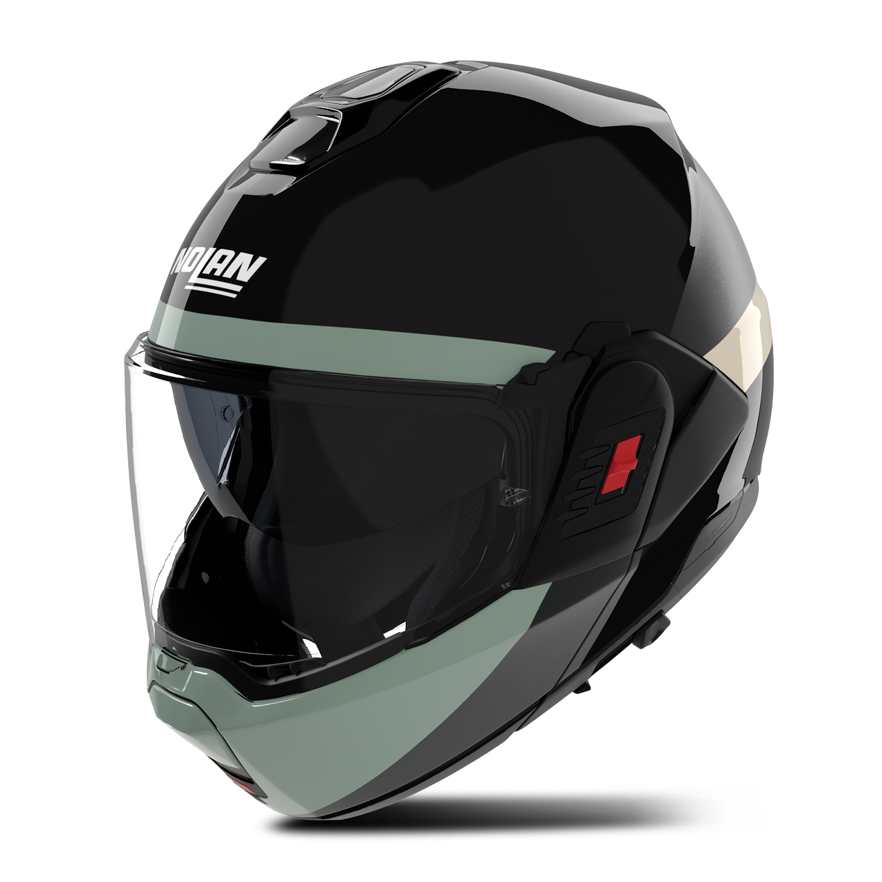 Kask Szczękowy Nolan N-120-1 Blocco Czarny/Antracyt/Zielony Szary/Kość Słoniowa BłyszczącaL