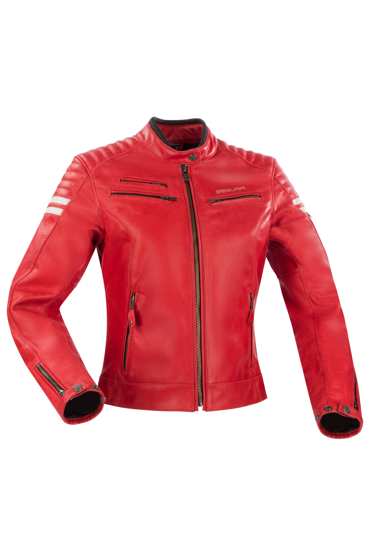 Damska Kurtka Motocyklowa Segura Lady Funky Czerwony/Złamany BiałyM