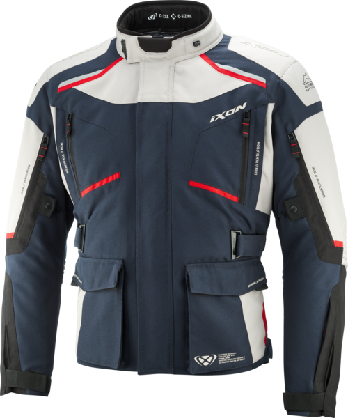 Kurtka Motocyklowa Ixon Midgard C Szaro-beżowy/Granatowy/Czarny5XL