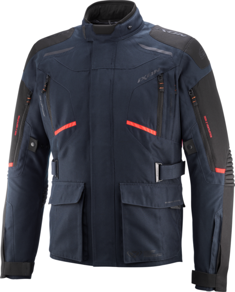 Kurtka Motocyklowa Ixon Midgard Granatowy/JasnoczerwonyL