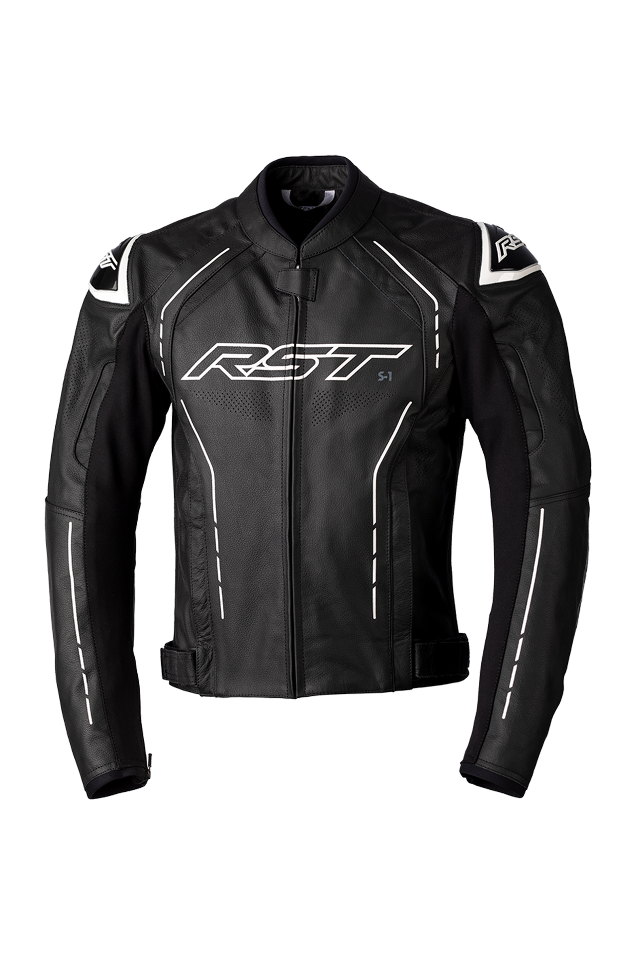 Kurtka Motocyklowa RST S1 Skórzana Czarny/Złamany Biały48