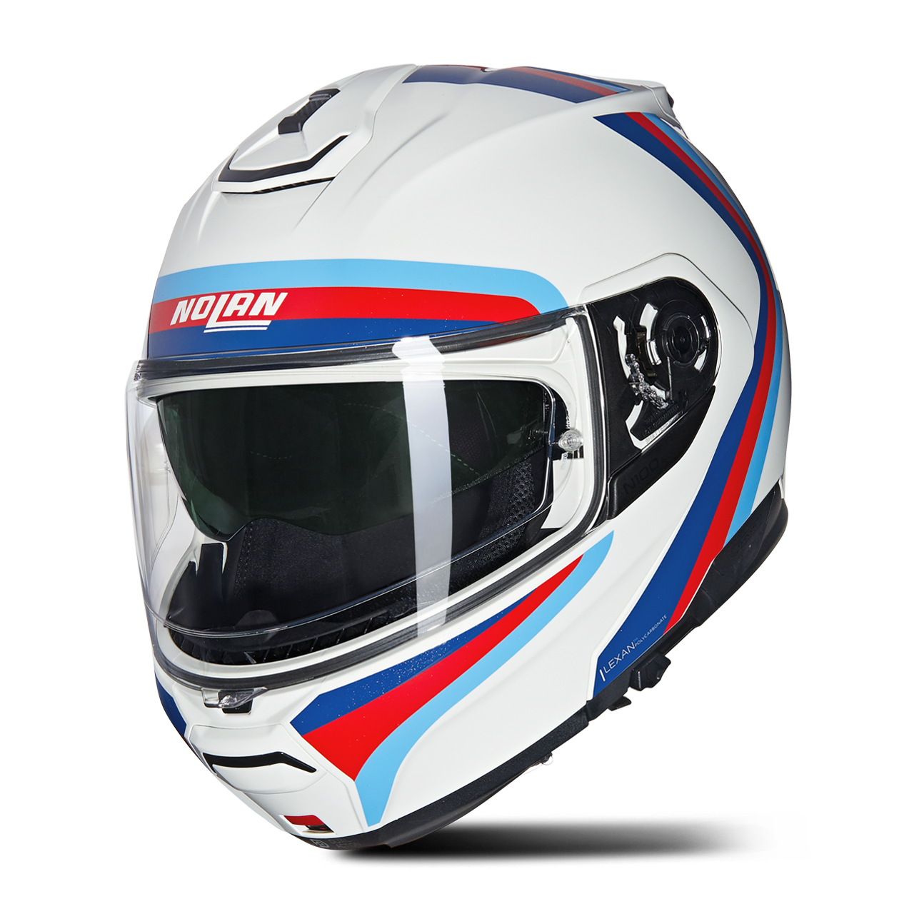 Kask Szczękowy Nolan N100-6 Złamany Biały/Niebieski/Czerwony/JasnoniebieskiS